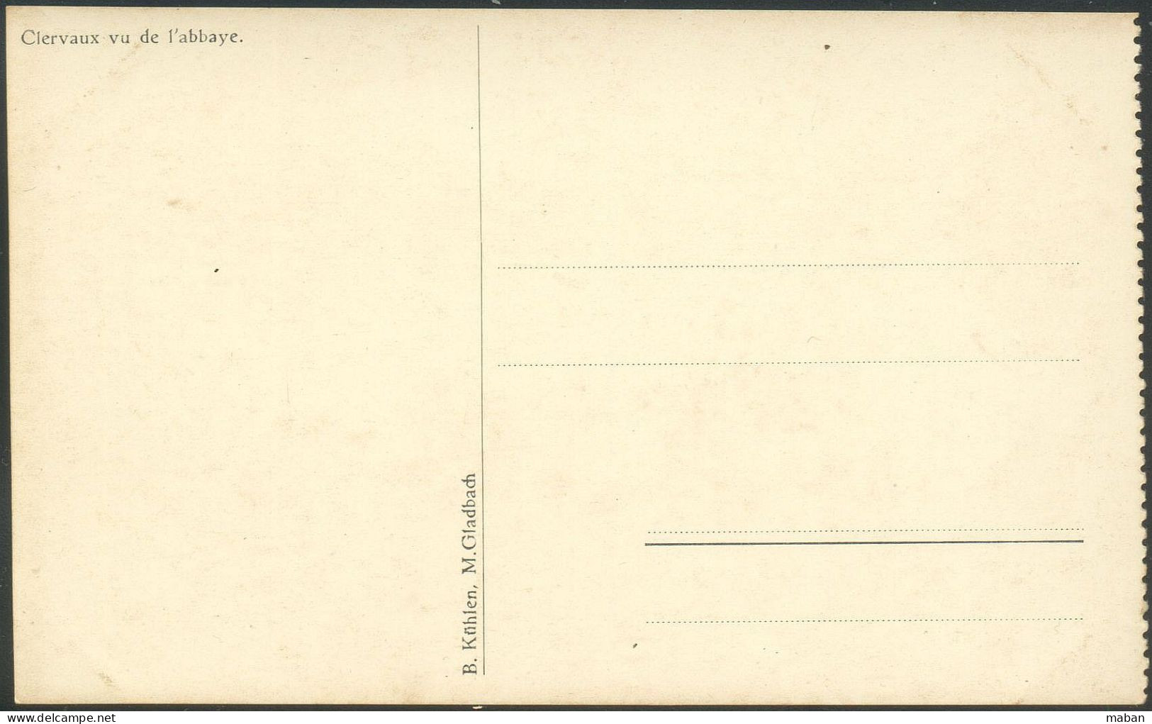 Clervaux Vue De L'Abbaye - B. Kuhlen M. Gladbach Ca 1915 - Clervaux