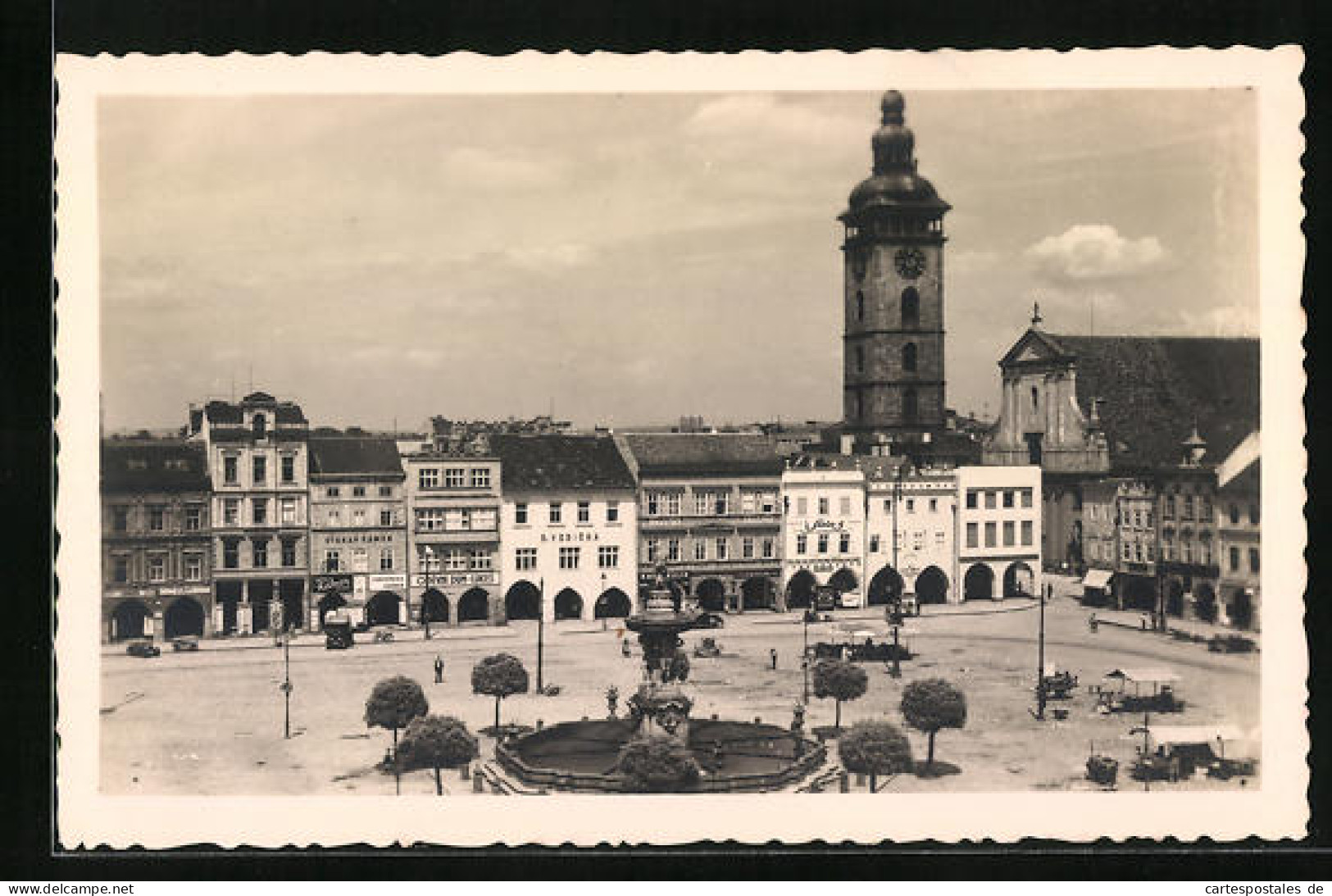 AK B. Budweis, Brunnen Am Marktplatz  - Repubblica Ceca