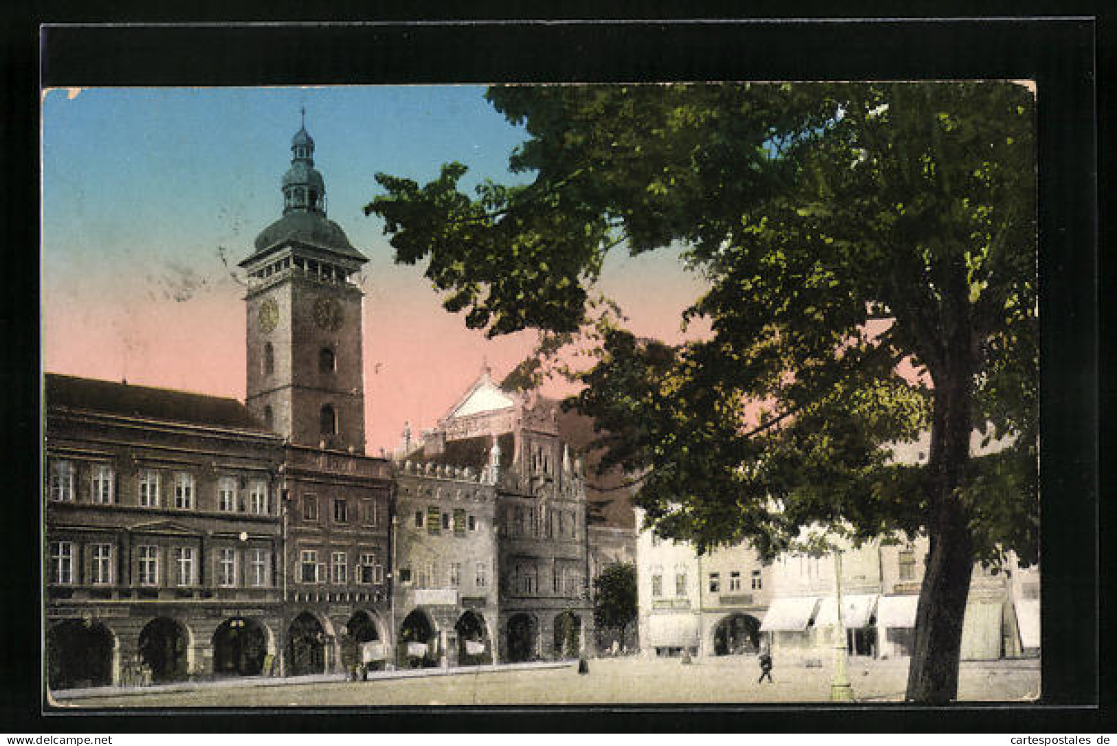 AK Budweis, Passanten Am Ringplatz  - Repubblica Ceca