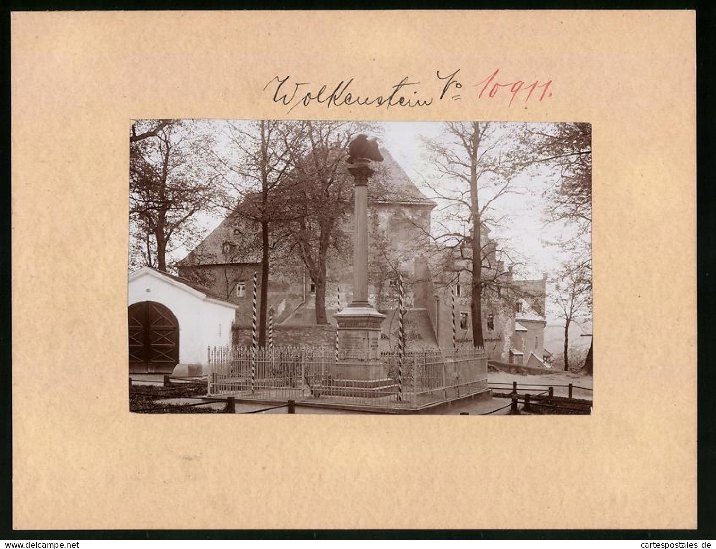 Fotografie Brück & Sohn Meissen, Ansicht Wolkenstein, Kriegerdenkmal Und Schloss  - Lugares