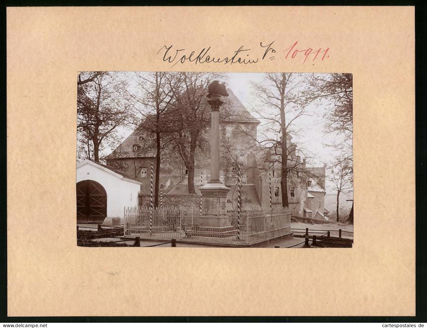 Fotografie Brück & Sohn Meissen, Ansicht Wolkenstein, Kriegerdenkmal Und Schloss  - Plaatsen