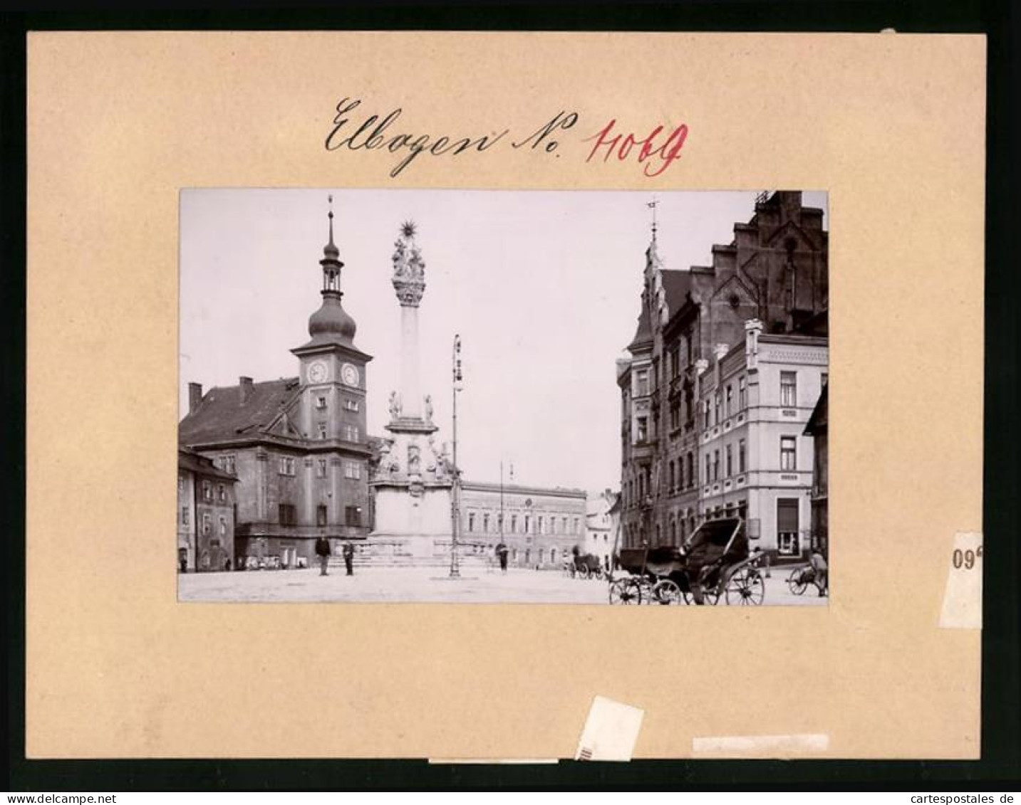 Fotografie Brück & Sohn Meissen, Ansicht Elbogen, Marktplatz Mit Denkmal & Rathaus  - Plaatsen