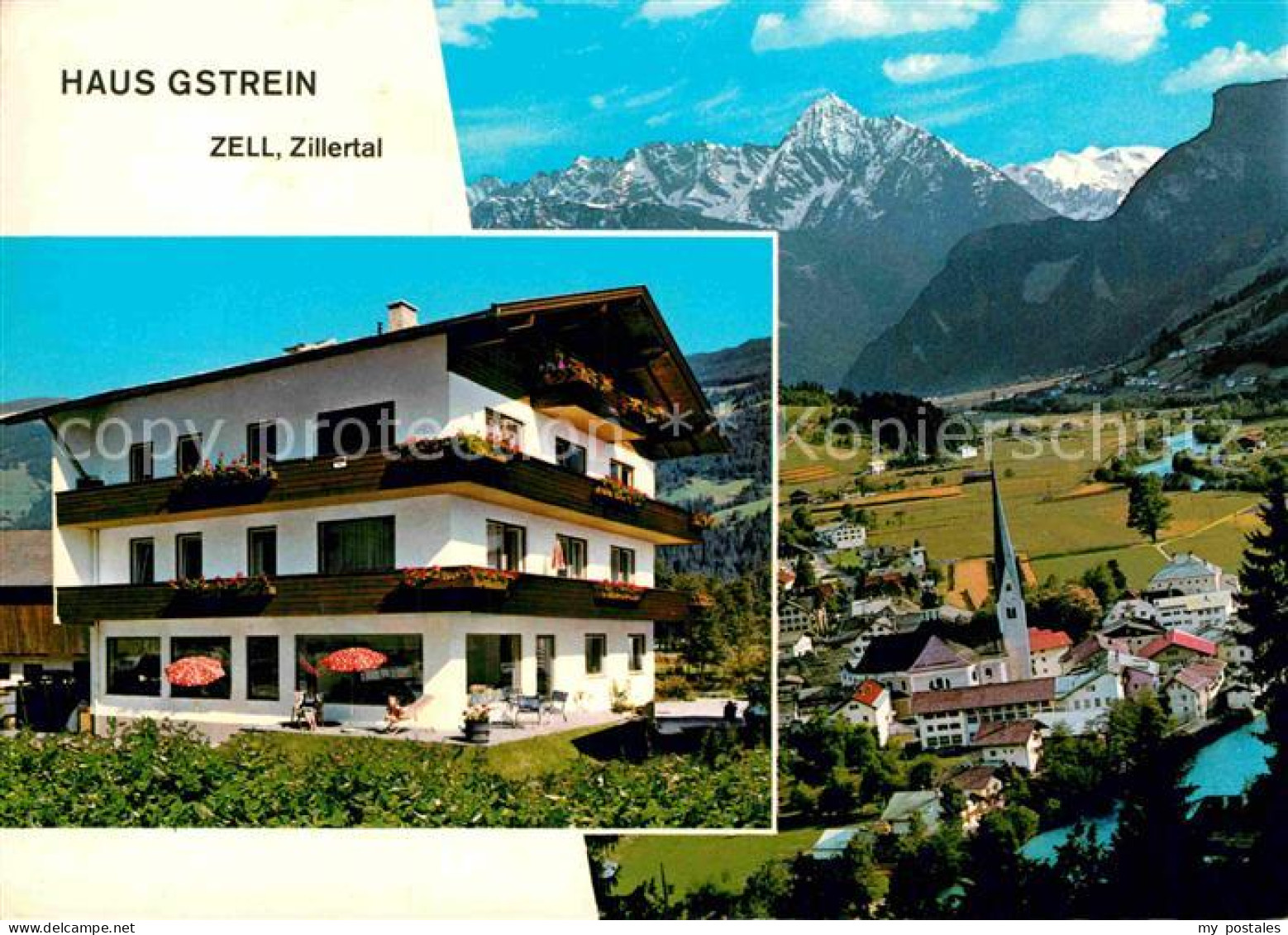 72863702 Zell Ziller Tirol Pension Haus Gstrein Gesamtansicht Mit Alpenpanorama  - Sonstige & Ohne Zuordnung