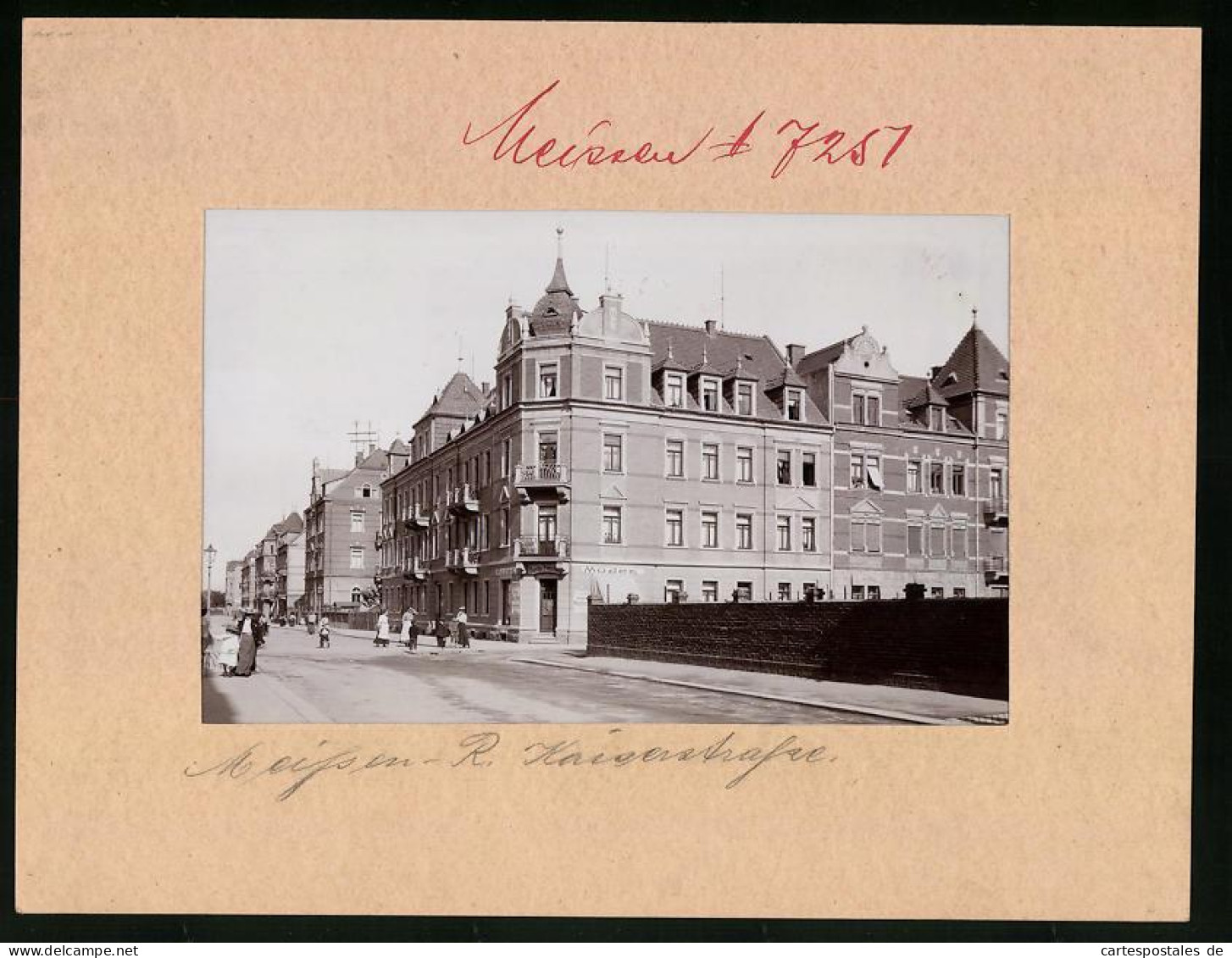 Fotografie Brück & Sohn Meissen, Ansicht Meissen I. Sa., Blick In Die Kaiserstrasse Am Modehaus Bertha Pfeilschm  - Orte