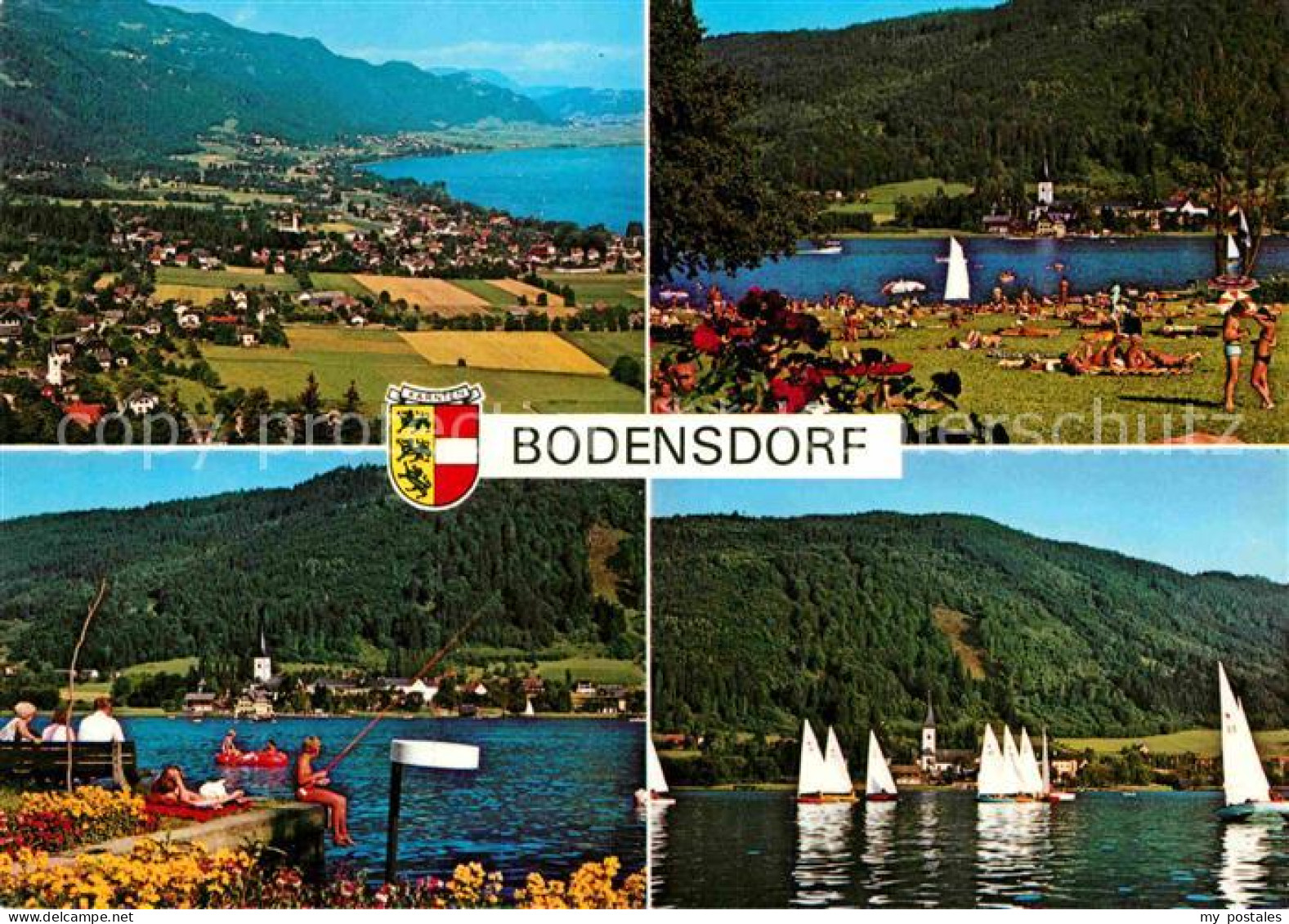 72863691 Bodensdorf Ossiacher See Alpenpanorama Badestrand Angeln Segeln Bodensd - Andere & Zonder Classificatie