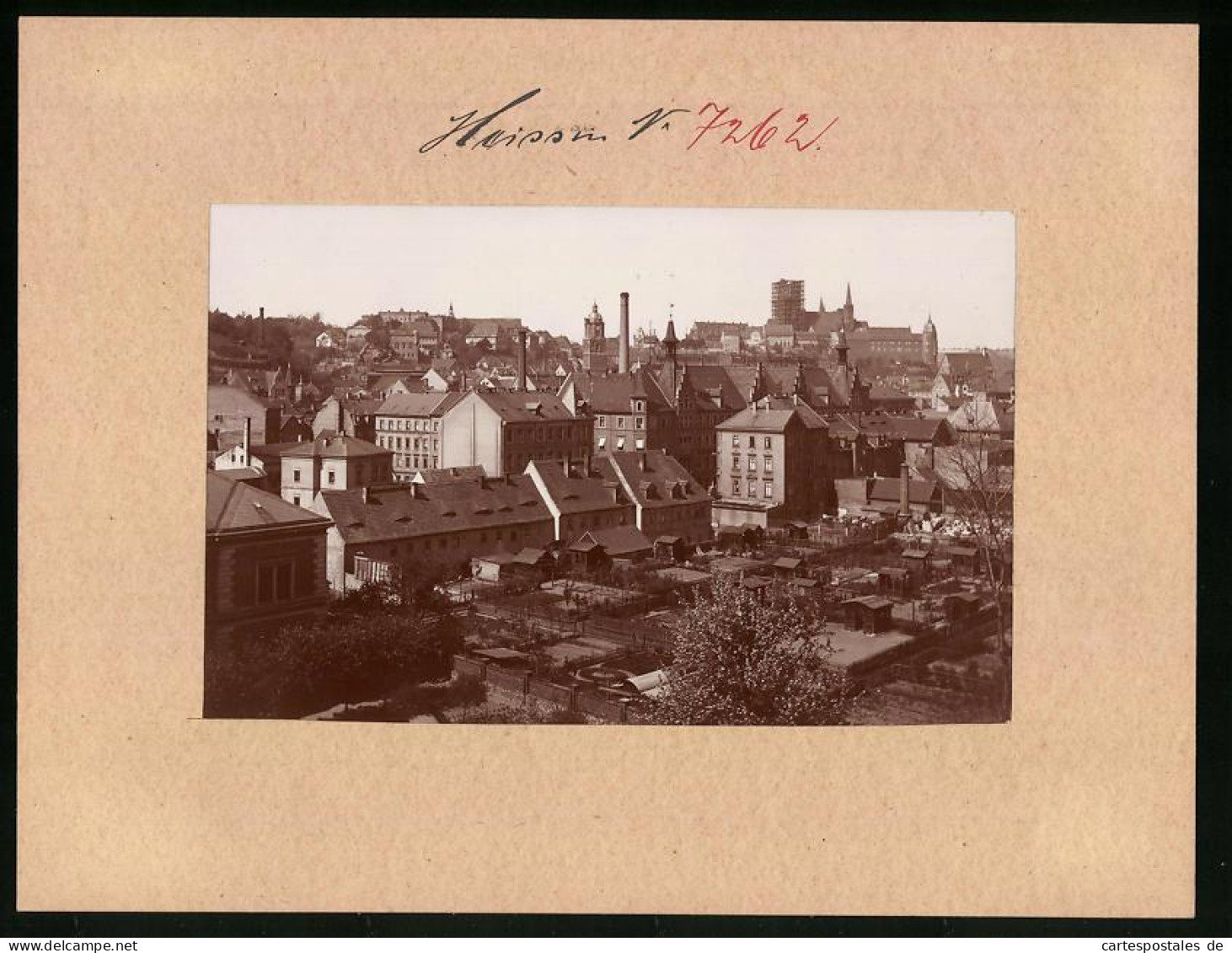 Fotografie Brück & Sohn Meissen, Ansicht Meissen I. Sa., Laubensiedlung In Der Stadt Mit Blick Zum Burgberg  - Orte