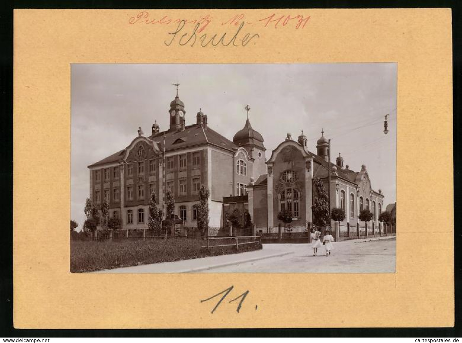 Fotografie Brück & Sohn Meissen, Ansicht Pulsnitz I. Sa., Blick Auf Die Ernst-Rietschel-Oberschule  - Orte
