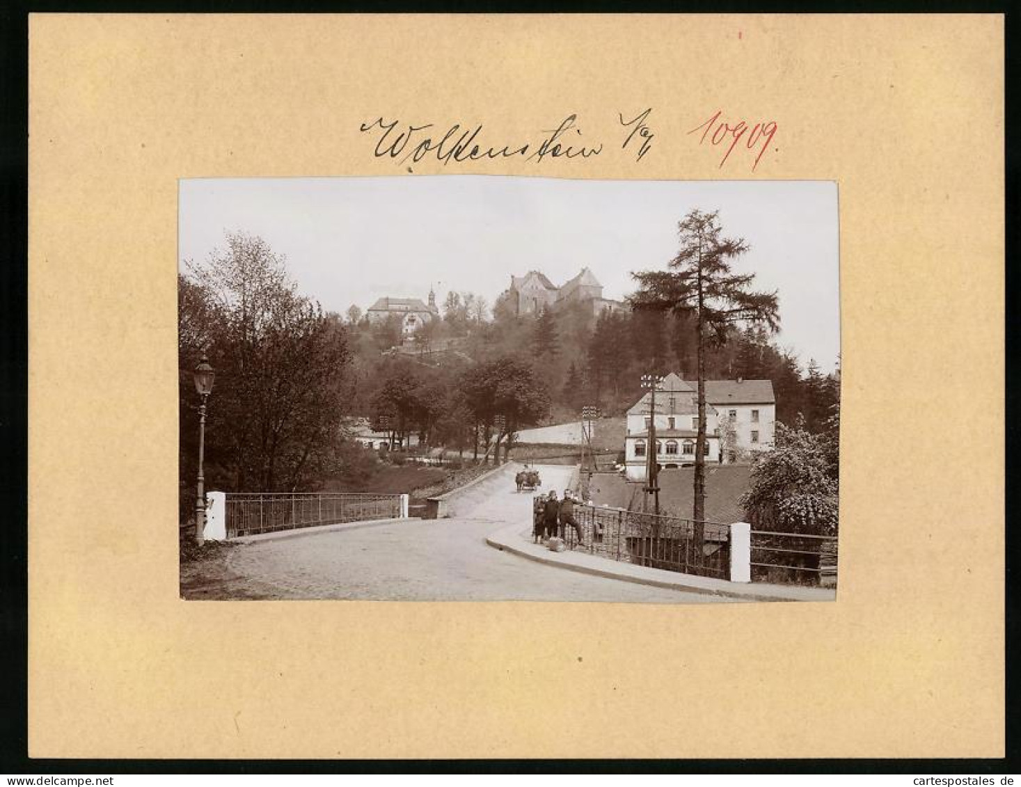 Fotografie Brück & Sohn Meissen, Ansicht Wolkenstein I. Sa., Partie Am Hotel Stadt Dresden Mit Blick Zum Schloss  - Orte