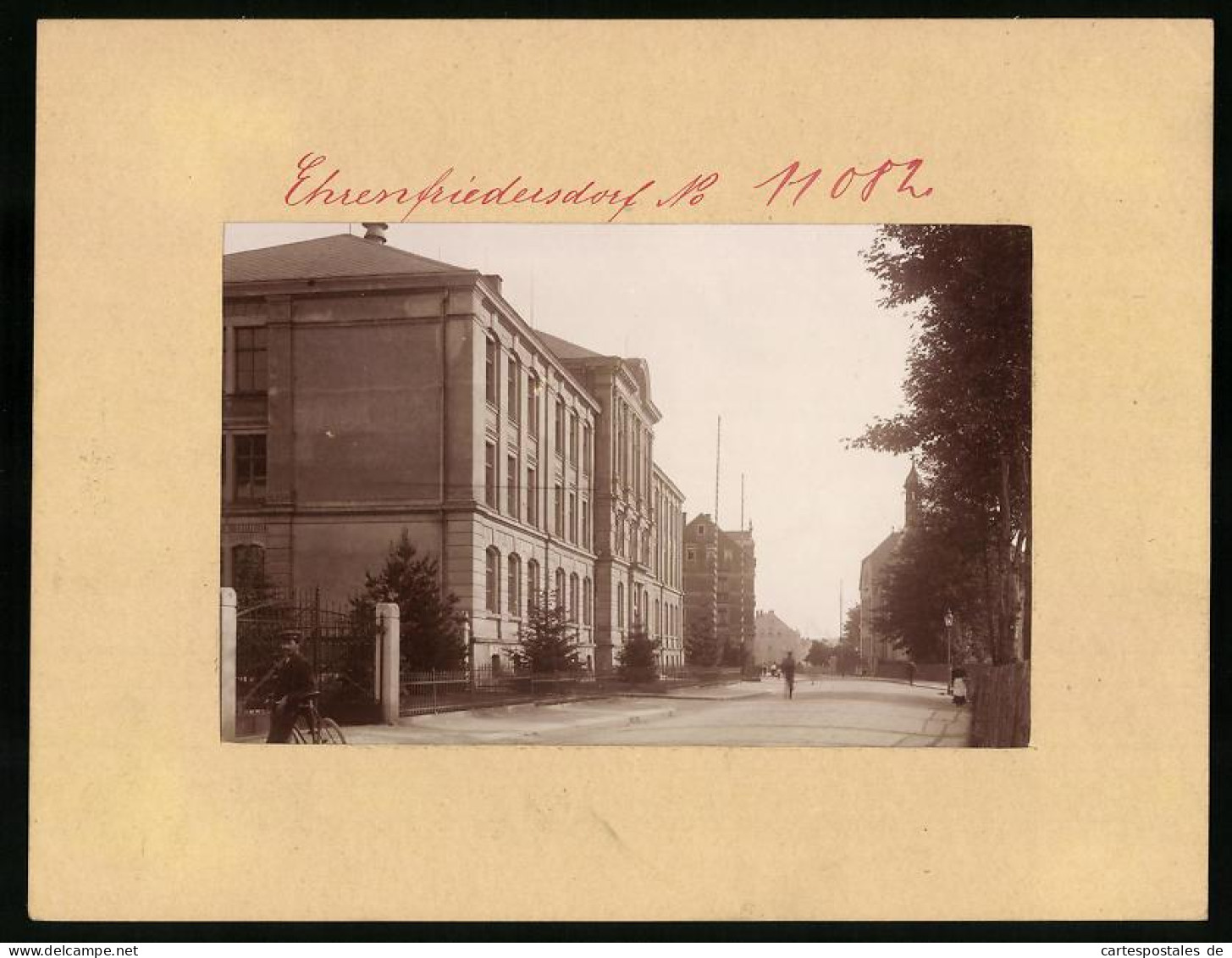 Fotografie Brück & Sohn Meissen, Ansicht Ehrenfriedersdorf I. Erzg., Kaiser Wilhelm Strasse Mit Schule Und Amtsgericht  - Places