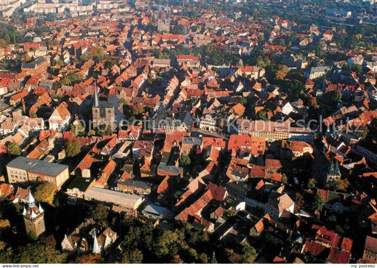 72863564 Quedlinburg 1000jaehrige Fachwerkstadt Fliegeraufnahme Quedlinburg - Andere & Zonder Classificatie