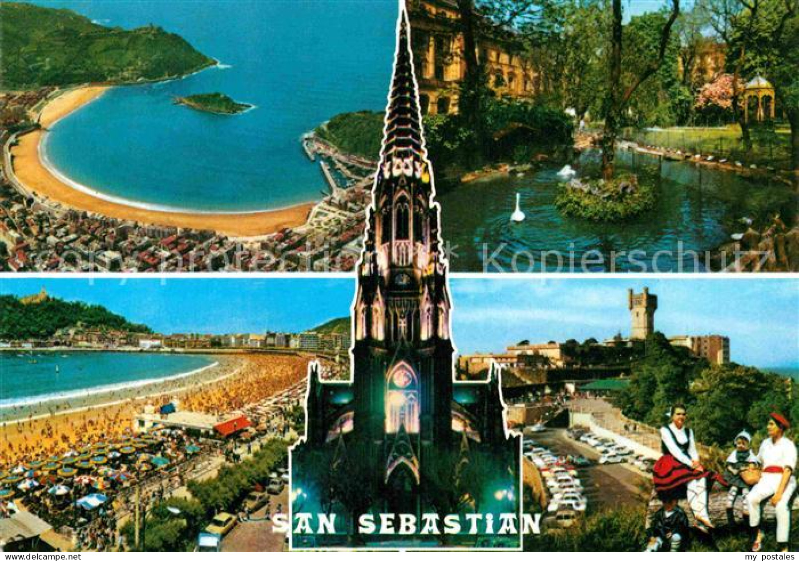 72863338 San Sebastian  Pais Vasco ES Fliegeraufnahme Strand Catedral Tracht  - Other & Unclassified