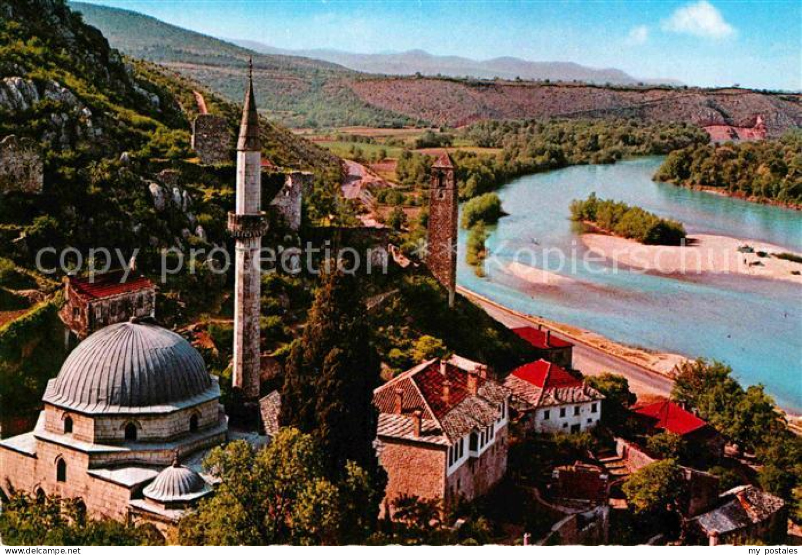 72863308 Pocitelj Fliegeraufnahme Mit Flusspartie  - Bosnien-Herzegowina