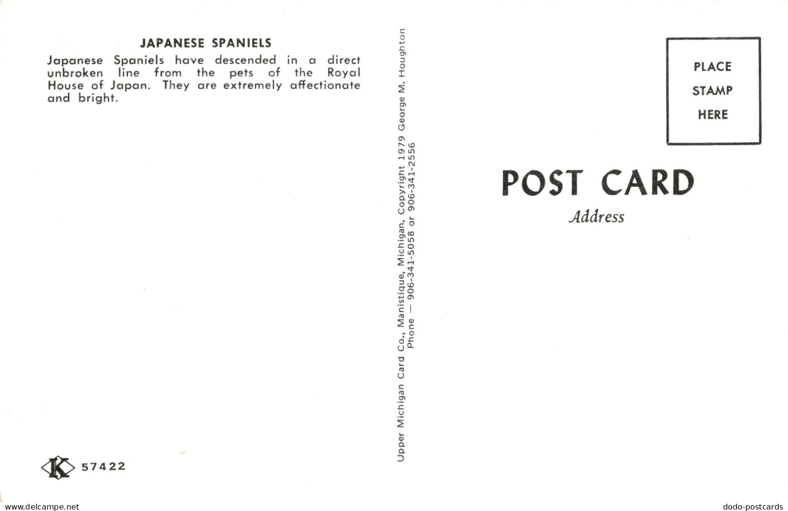 R297184 Japanese Spaniels. Cars. Upper Michigan Card. 1979. George M. Houghton - World