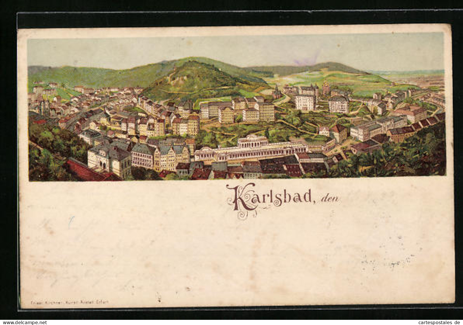Lithographie Karlsbad, Teilansicht  - Repubblica Ceca