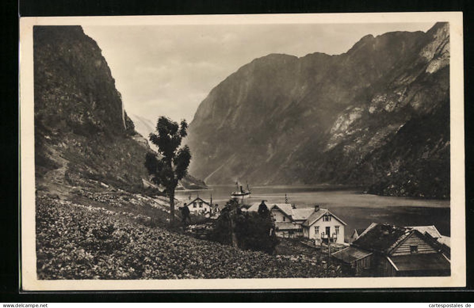 AK Gudvangen, Ortspartie Mit Fluss  - Norvegia