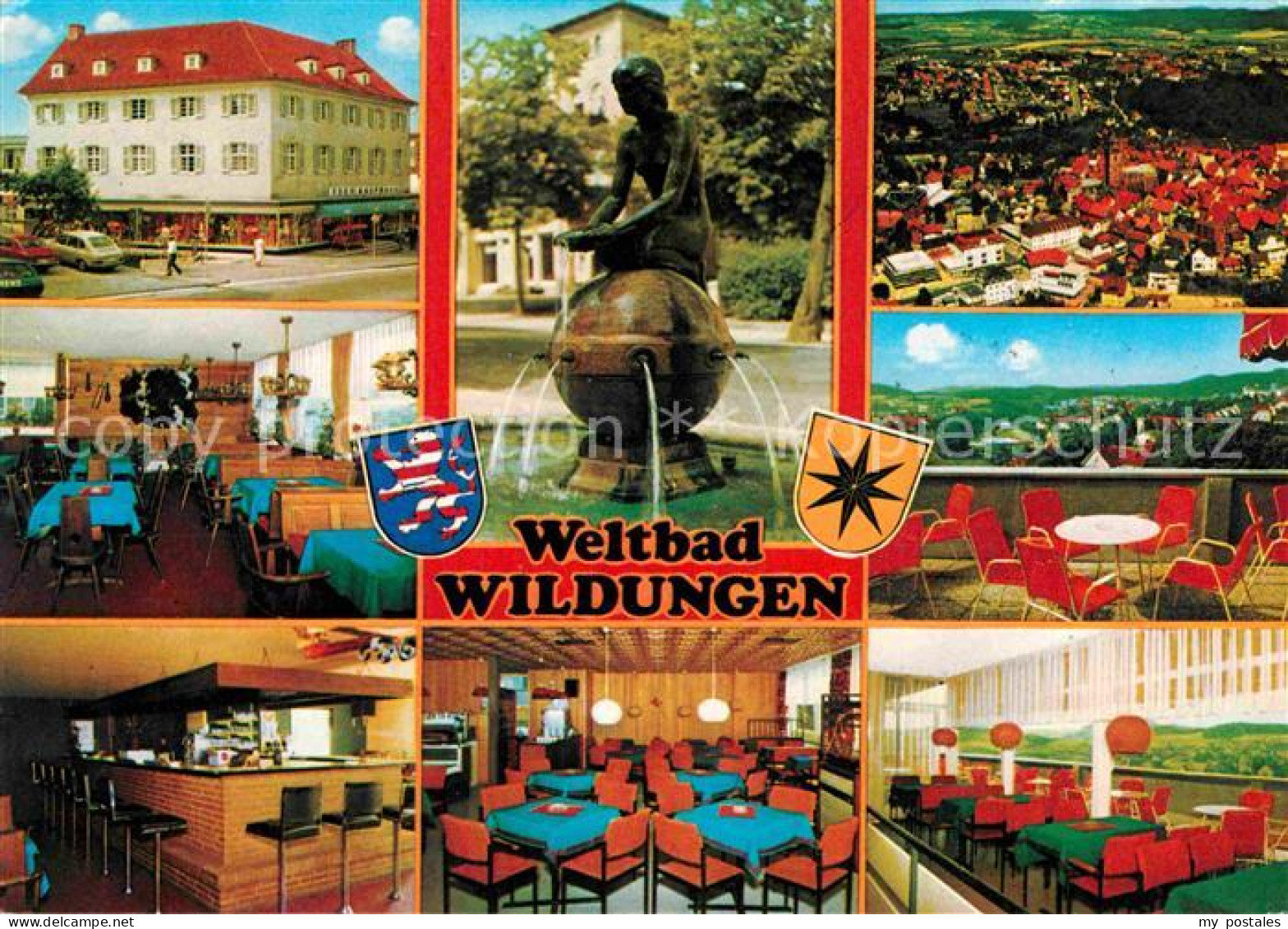 72862006 Bad Wildungen Eder Cafe Restaurant Gastraeume Bar Skulptur Brunnen Pano - Bad Wildungen