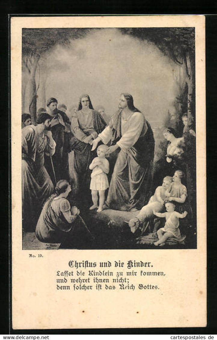 Künstler-AK Christus Predigt Lasset Die Kindlein Zu Mir Kommen,...  - Other & Unclassified