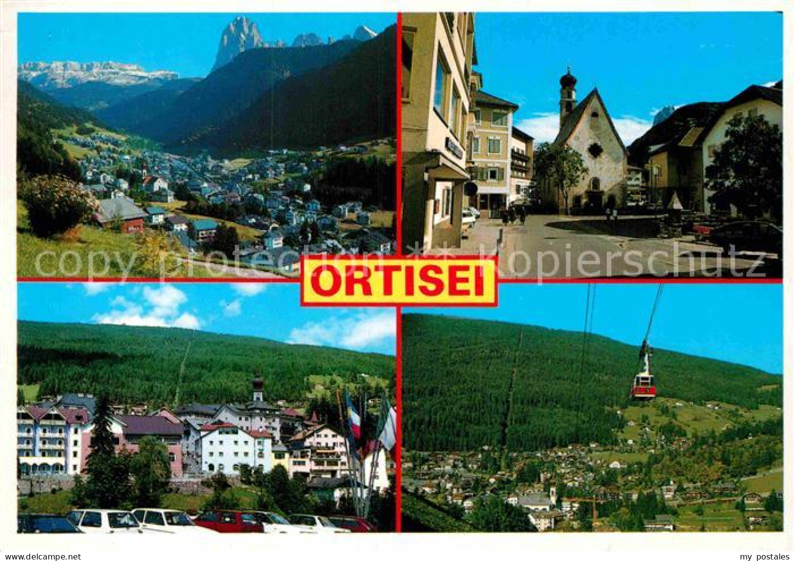 72861045 Ortisei St Ulrich Panorama Teilansicht Seibahn Kirche Ortisei St Ulrich - Autres & Non Classés