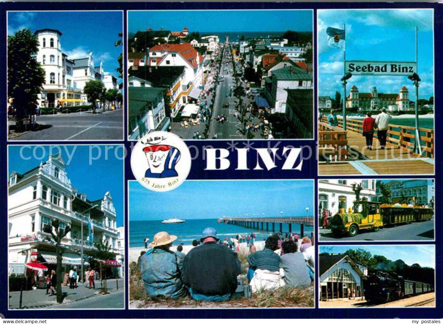 72860959 Binz Ruegen Seebruecke Strand Bimmelbahn Panorama  Binz - Other & Unclassified