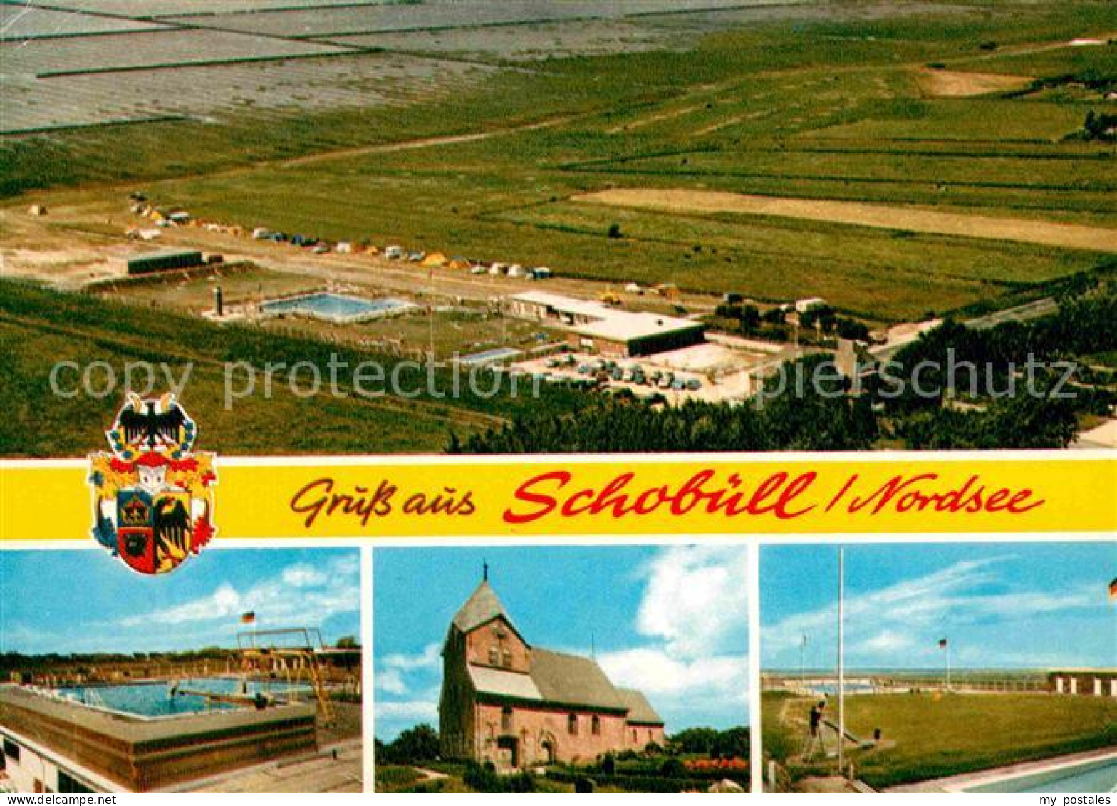 72860358 Schobuell Husum Fliegeraufnahme Schwimmbad Kirche Schobuell - Other & Unclassified