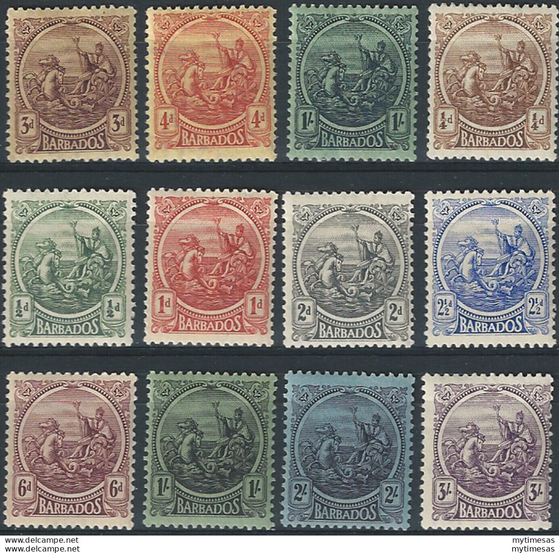 1921-24 Barbados Seal Of Colony 12v. MH SG N. 213/28 - Altri & Non Classificati