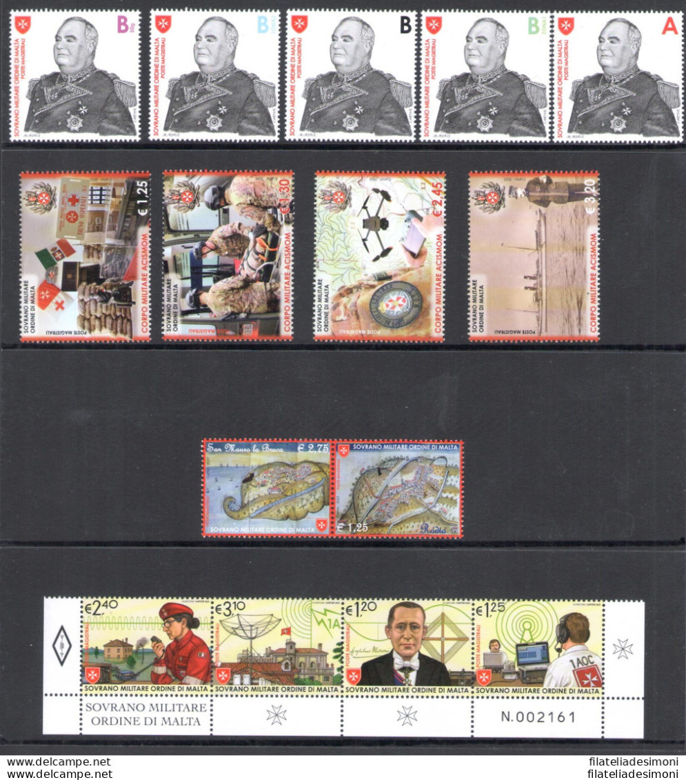 2023 Smom, Francobolli Nuovi, Annata Completa 33 Valori + 6 Foglietti - MNH** - Sovrano Militare Ordine Di Malta