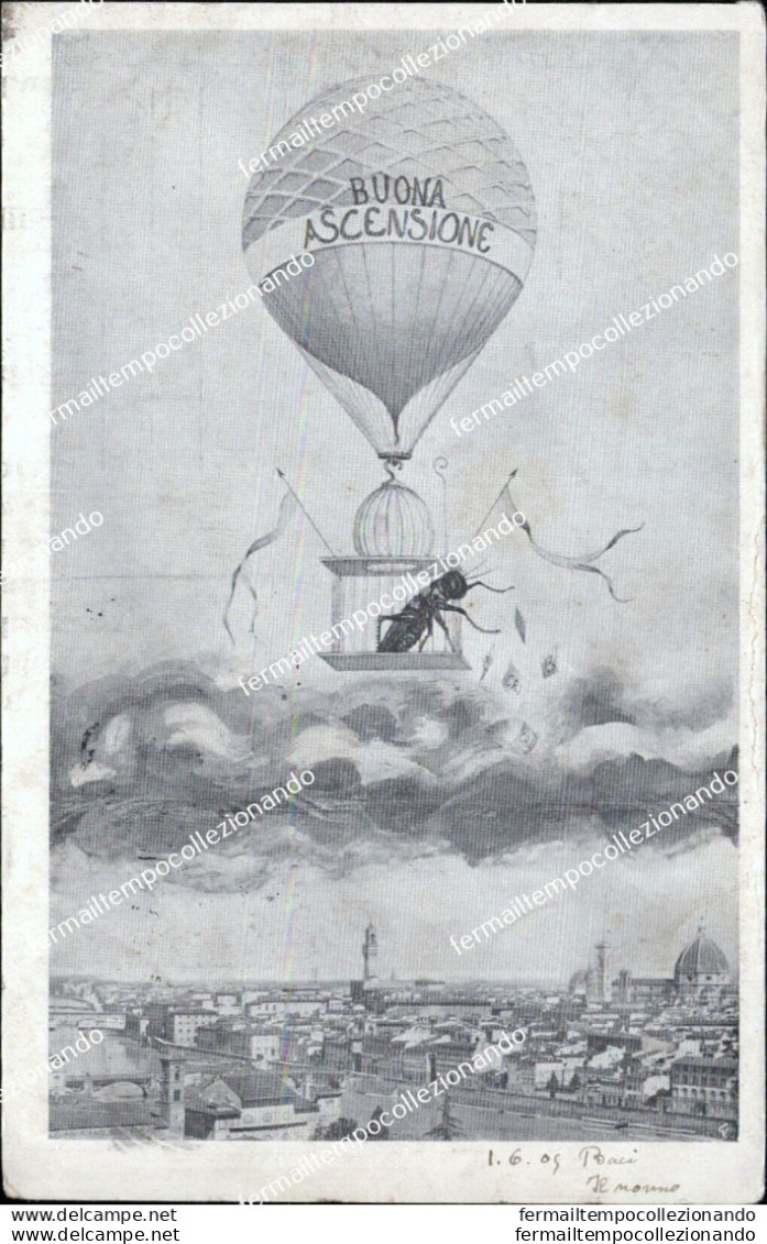 Az275 Cartolina Firenze Buona Ascensione 1905 - Firenze