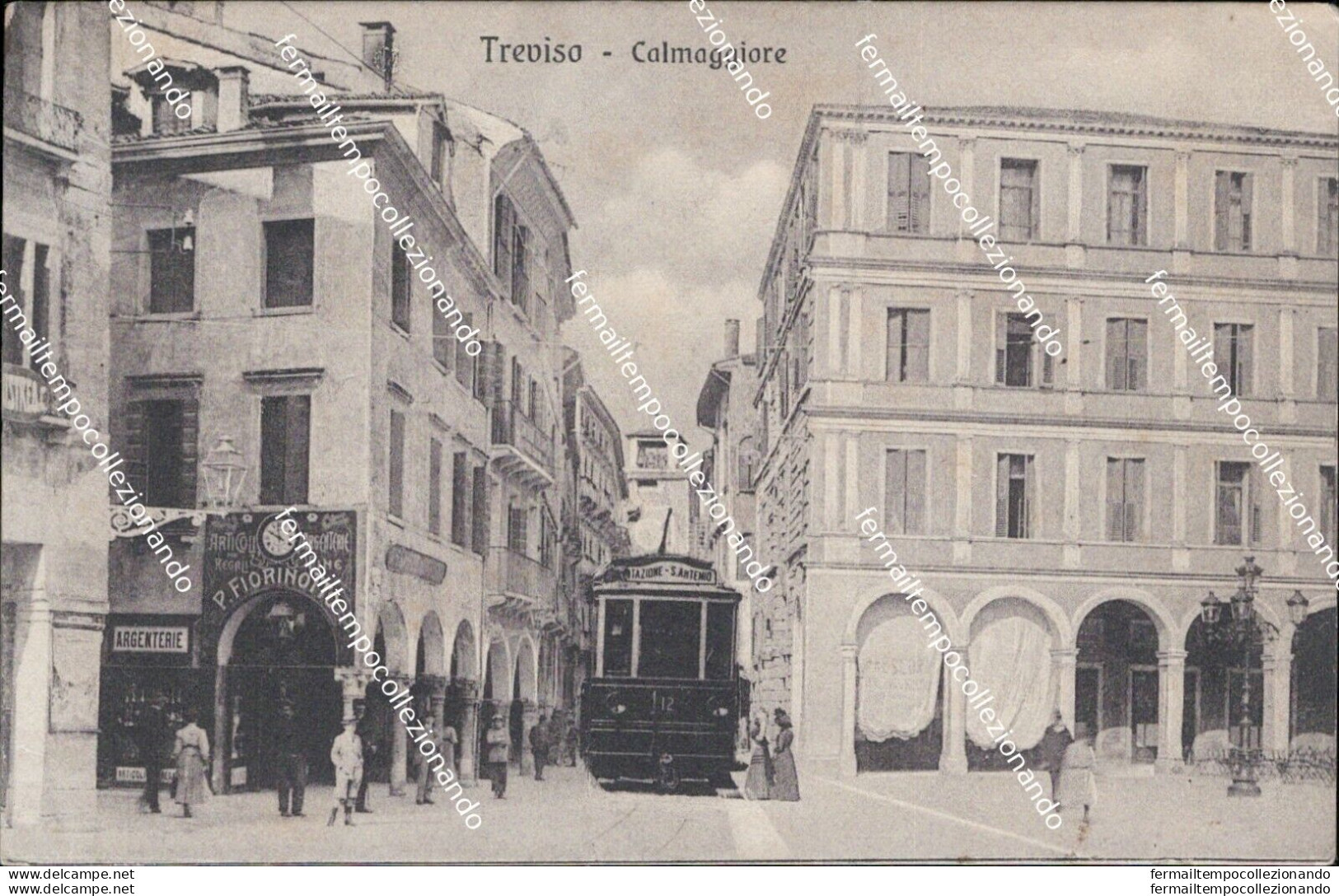 Az208 Cartolina Treviso Calmaggiore Tram Bella!! - Treviso