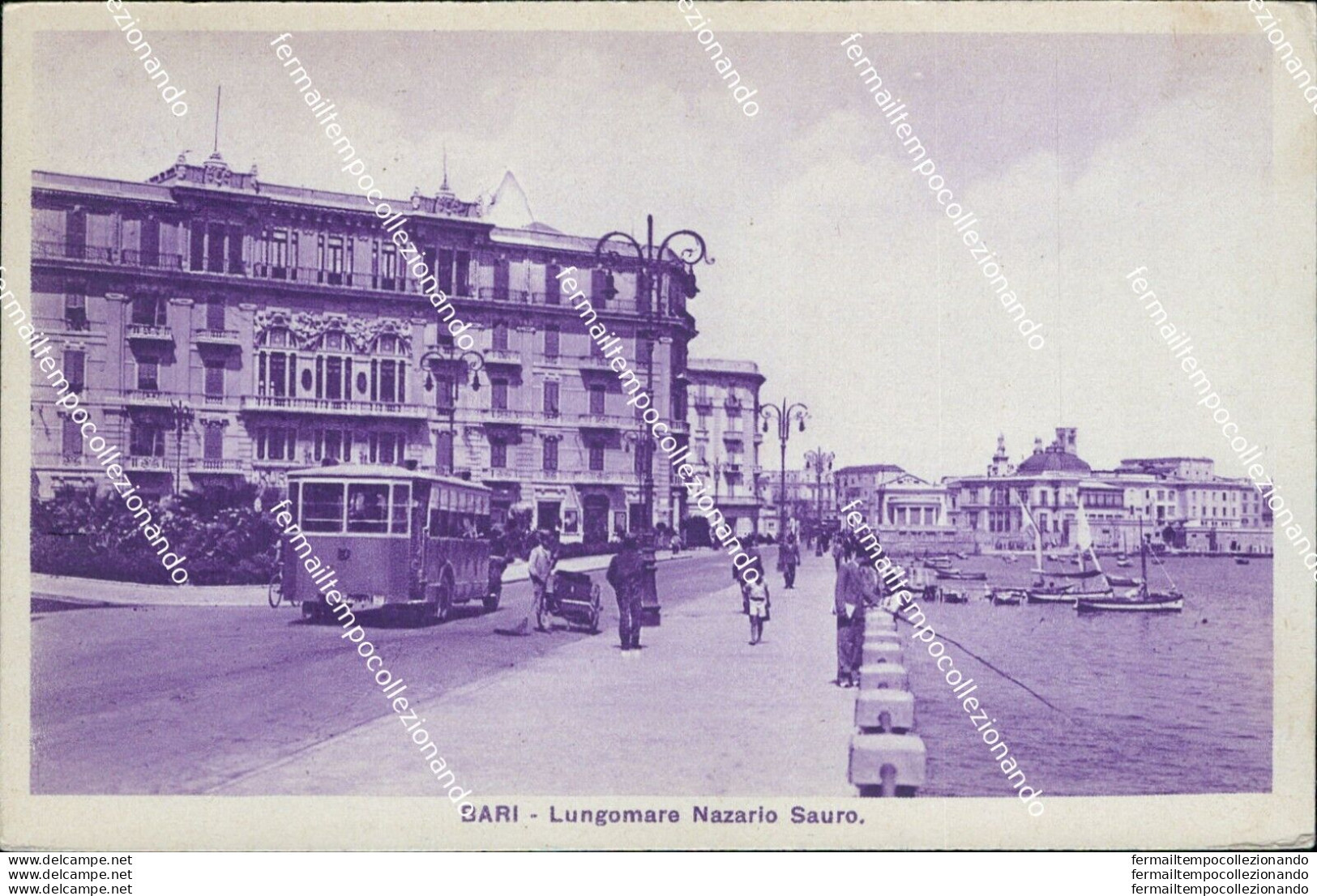 Be458 Cartolina Bari Citta' Lungomare Nazario Sauro Corriera 1932 - Bari