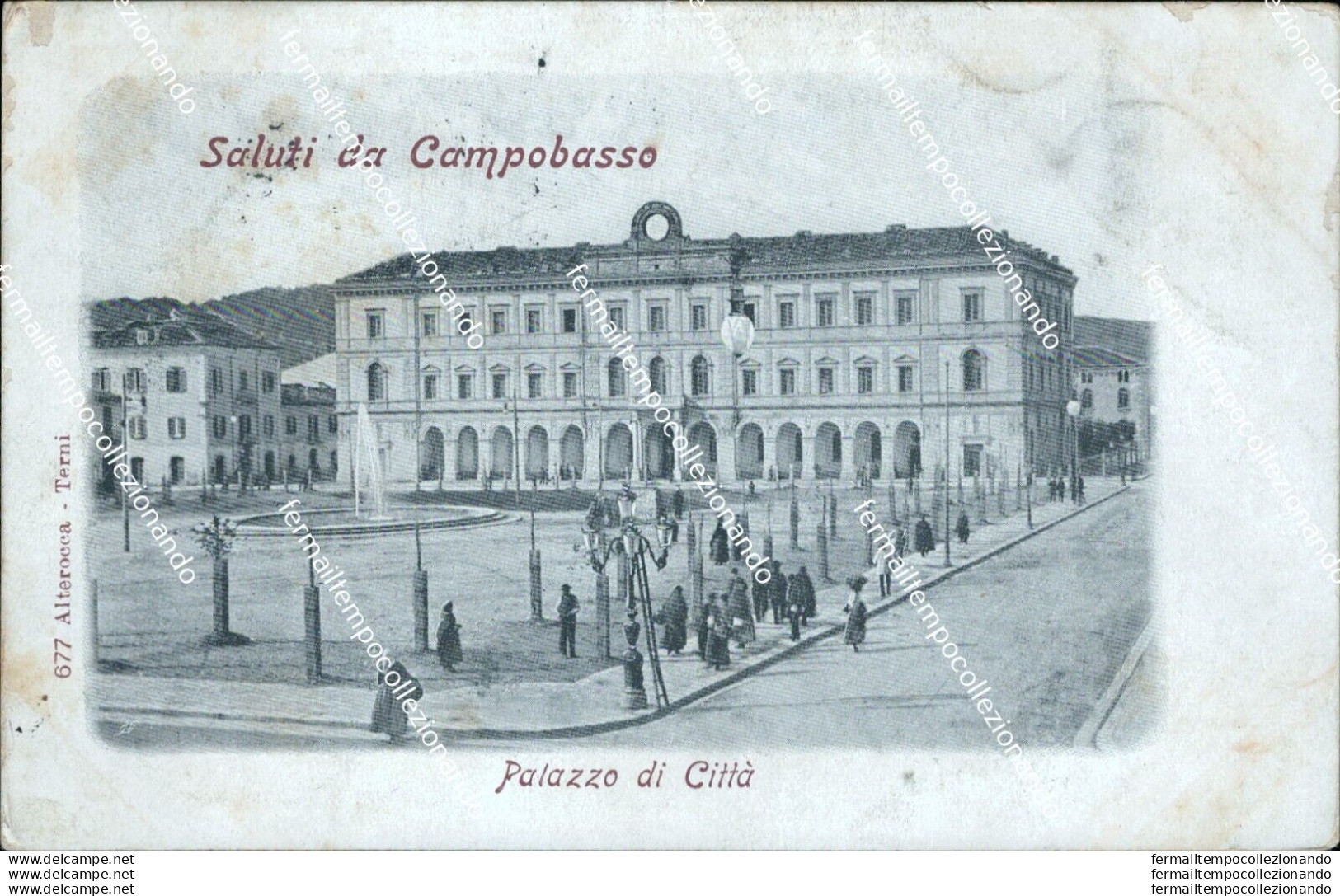 Bg134 Cartolina Saluti Da Campobasso Citta' Palazzo Di Citta' - Campobasso