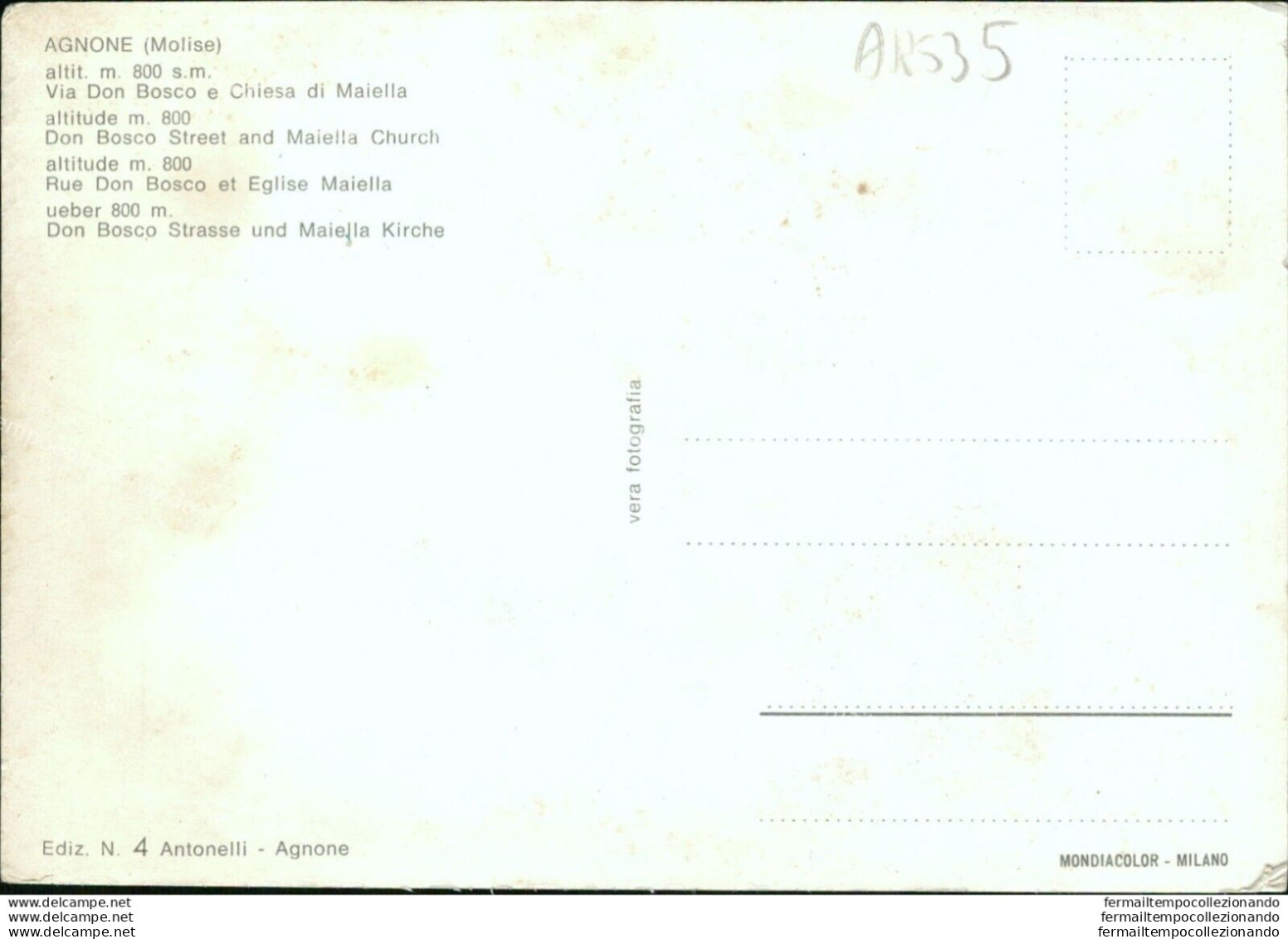 Ar535 Cartolina Agnone Via Don Bosco Provincia Di Campobasso - Campobasso