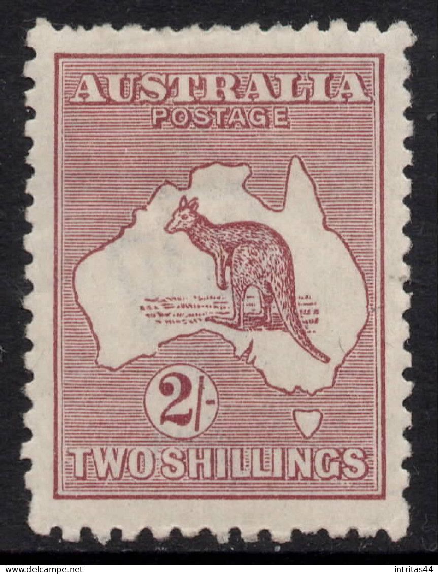 AUSTRALIA 1924  2/- MAROON KANGAROO (DIE II) STAMP PERF.12 3rd.WMK  SG.74 MH. - Nuevos