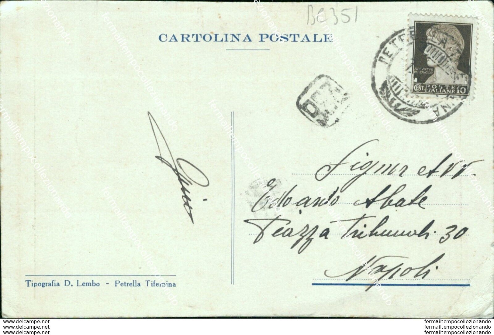 Bc351 Cartolina Saluti Da Petrella Tifernina Provincia Di Campobasso Molise - Campobasso