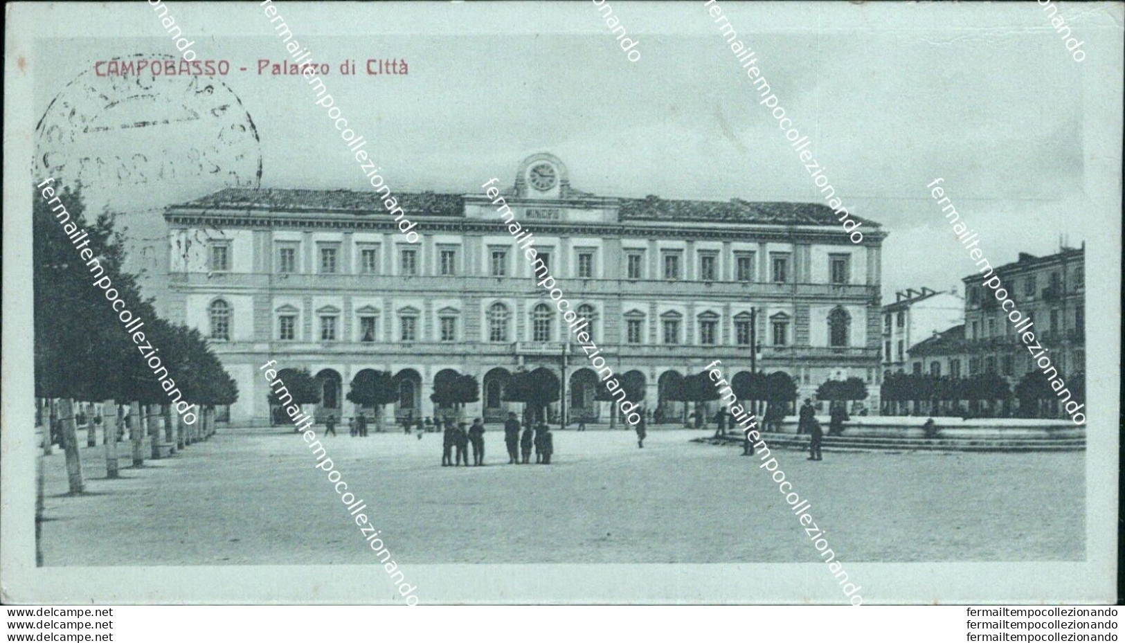 Bf228 Cartolina Mini Cartolina Campobasso Palazzo Di Citta' 1924 - Campobasso