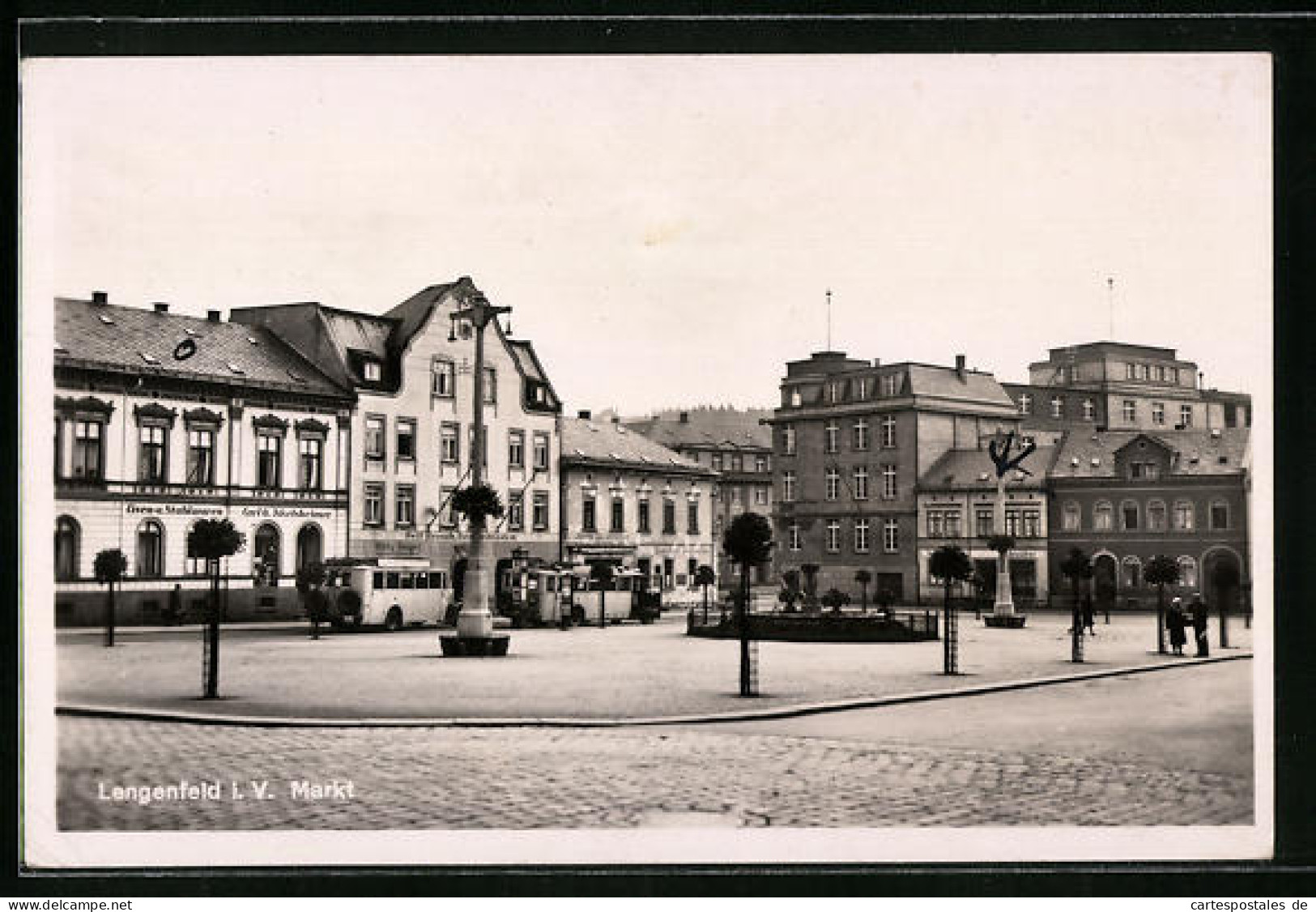 AK Lengenfeld I. V., Markt Mit Eisen- Und Stahlwarenhandlung Carl G. Ickelsheimer  - Andere & Zonder Classificatie