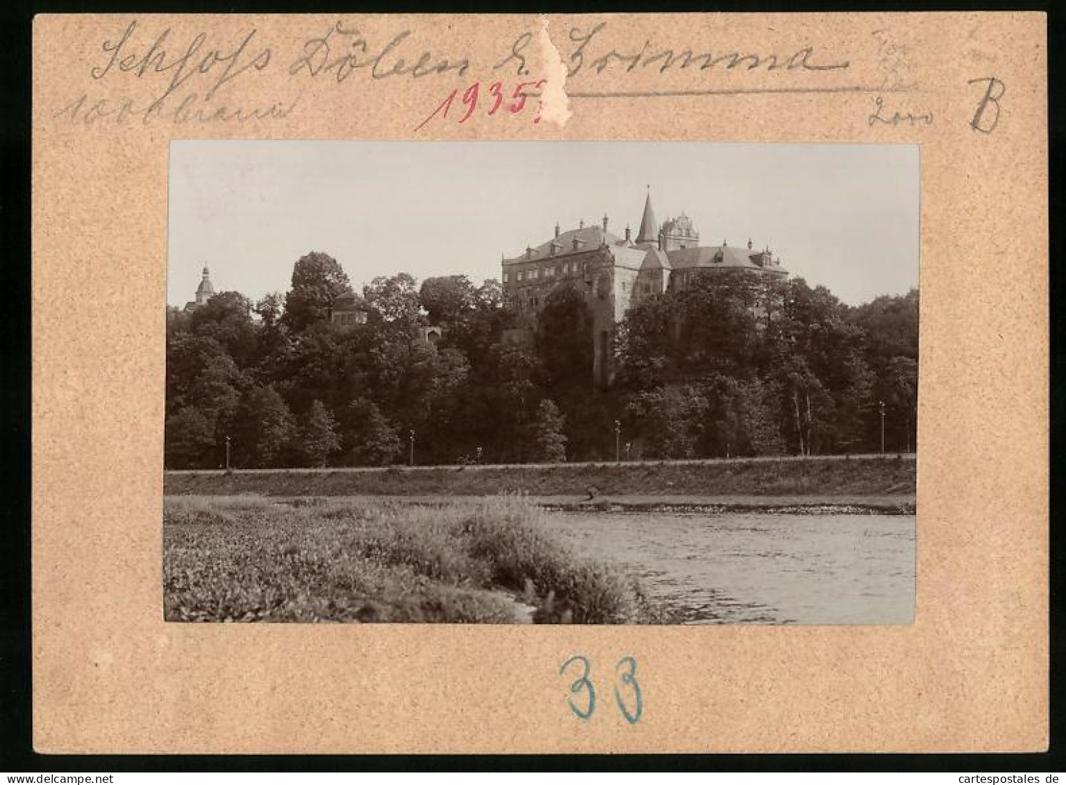Fotografie Brück & Sohn Meissen, Ansicht Grimma, Uferpartie Am Schloss Döben  - Places