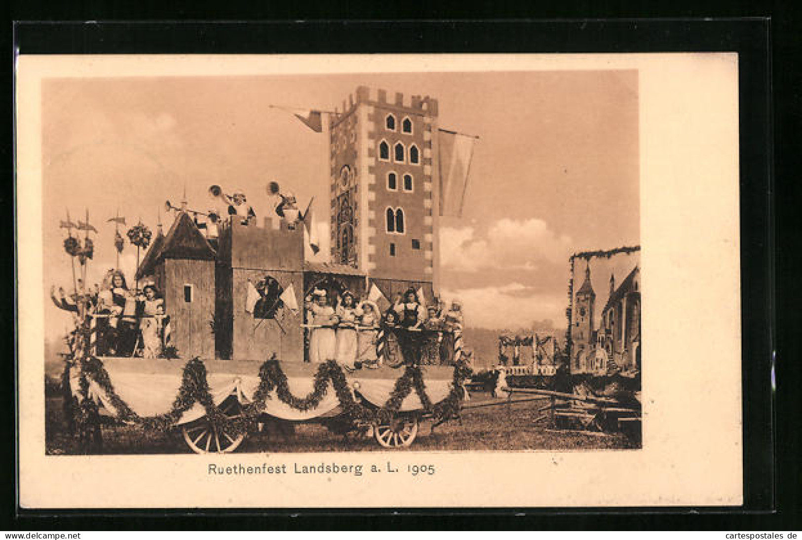 AK Landsberg A. L., Ruethenfest 1905, Umzugswagen  - Landsberg