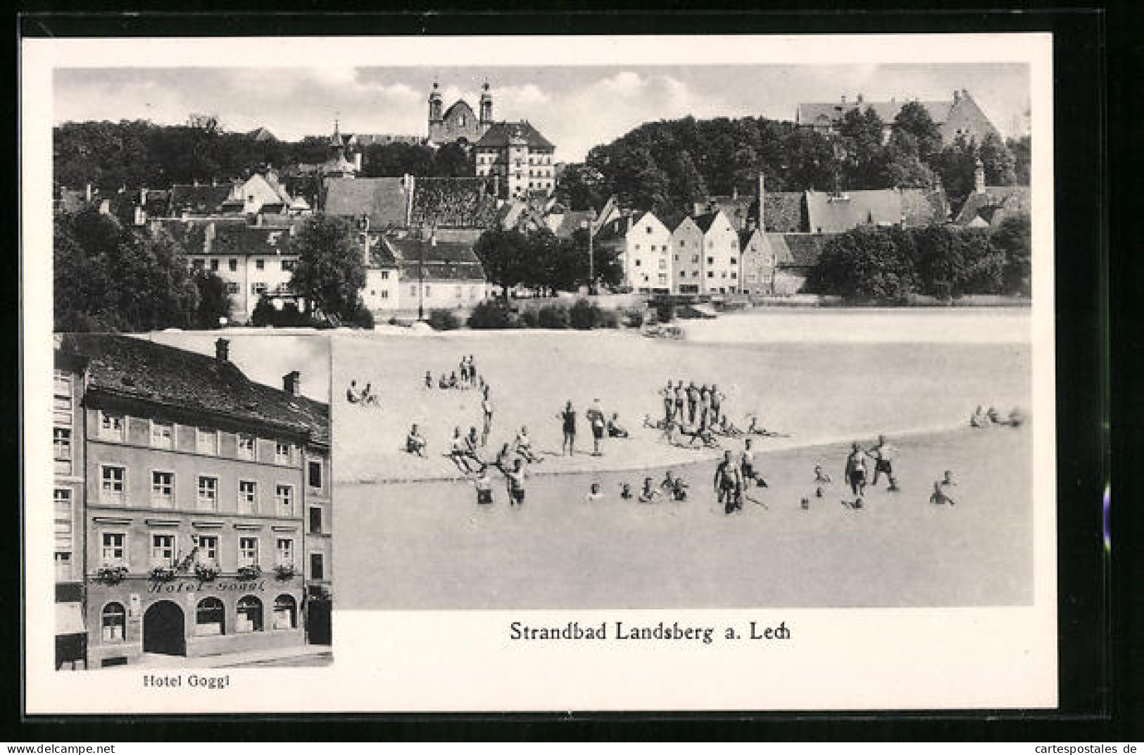 AK Landsberg A. Lech, Hotel Goggl, Standpartie  - Landsberg