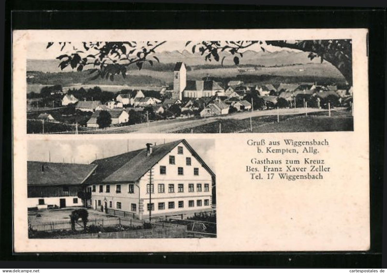 AK Wiggensbach B. Kempten, Gasthaus Zum Kreuz, Totalansicht  - Kempten