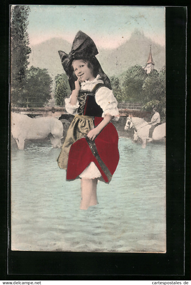 AK Mädchen In Elsass-lothringische Tracht  - Costumes