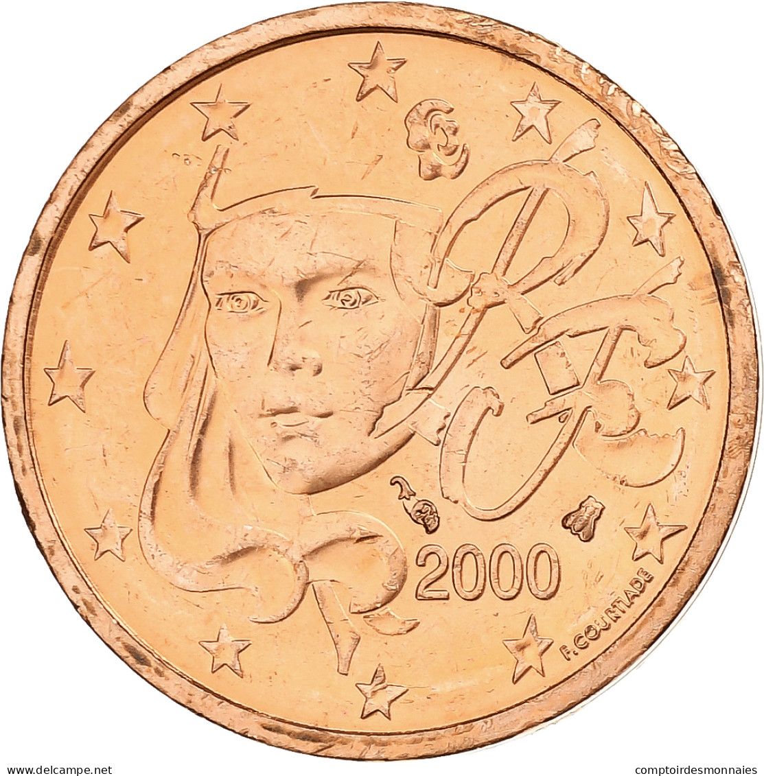 France, 2 Centimes, 2000, Pessac, Cuivre Plaqué Acier, SUP, KM:1283 - Francia