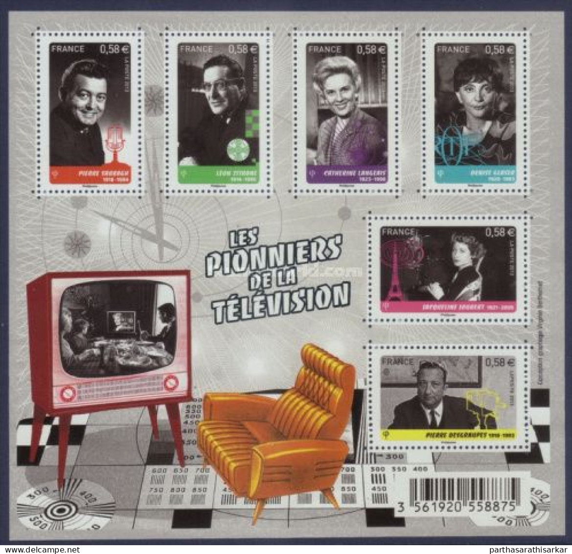 FRANCE 2013 PIONEERS OF TELEVISION MINIATURE SHEET MS MNH - Nuevos