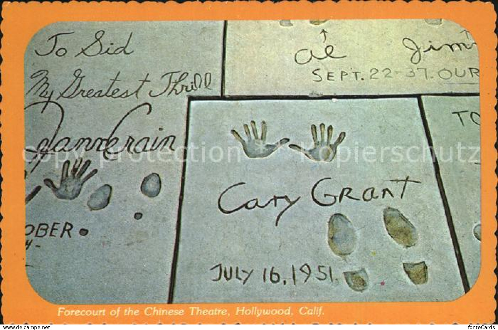 72583961 Hollywood California Footprints Of The Stars Cary Grant Hollywood Calif - Other & Unclassified