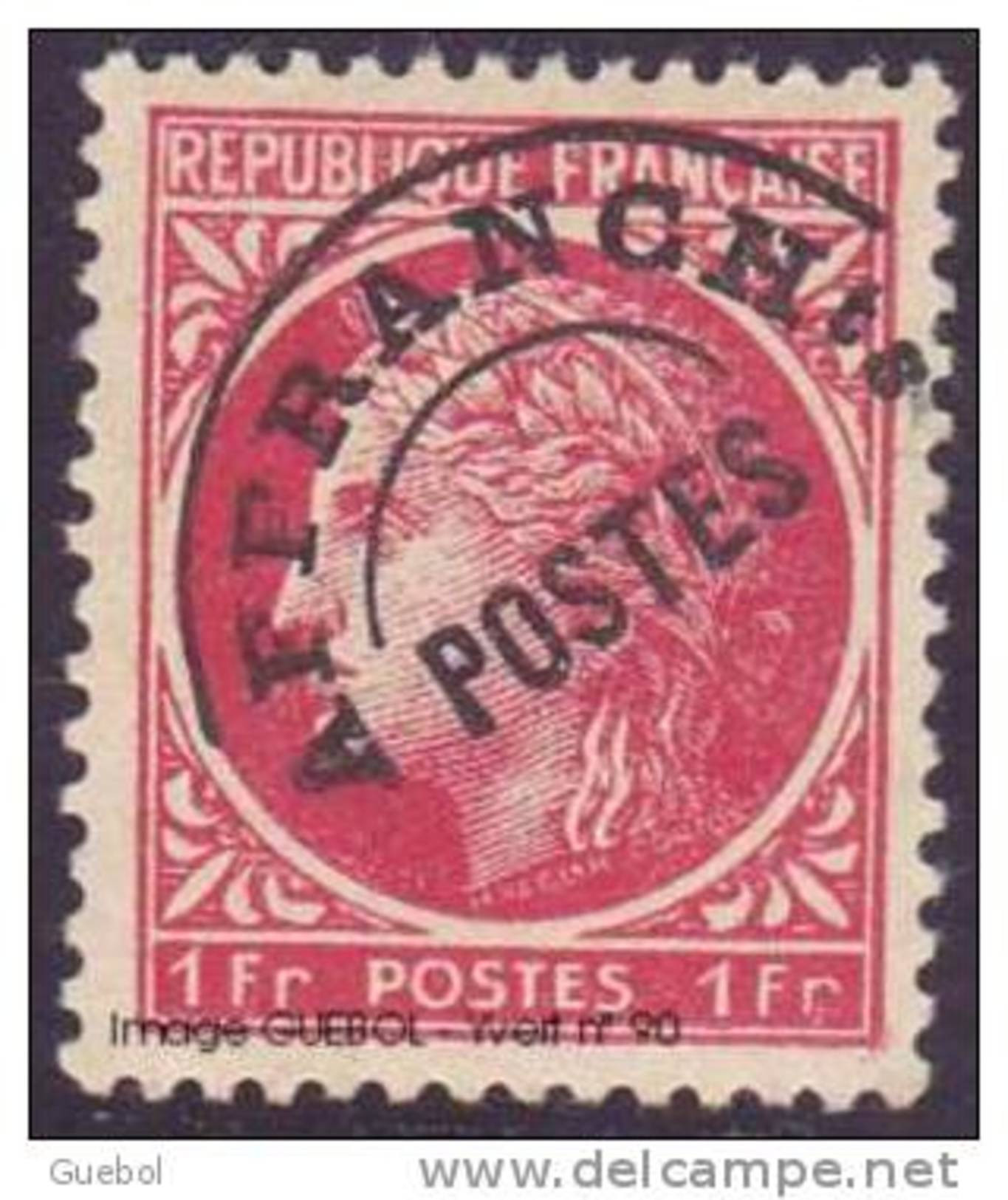 France Préoblitéré N°  90 ** Cérès De Mazelin  1 F Rouge - 1893-1947