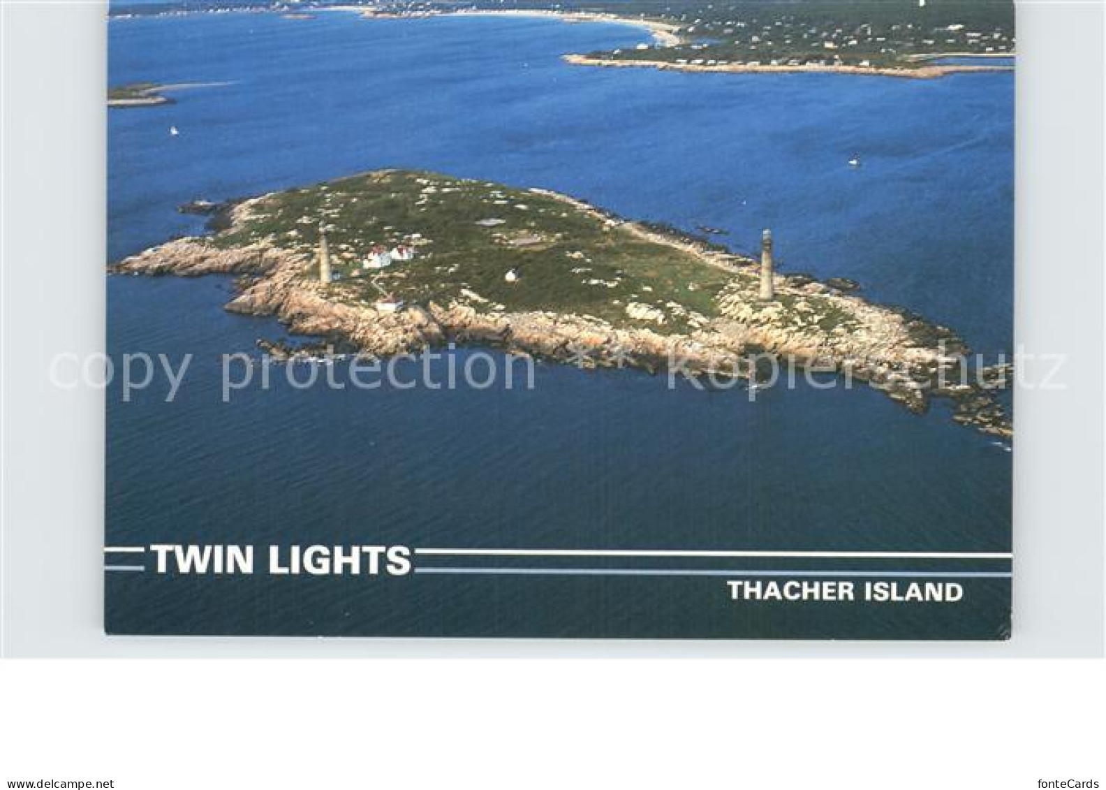 72583050 Thacher_Island Twin Lights Looking Toward Cape Ann Aerial View - Altri & Non Classificati