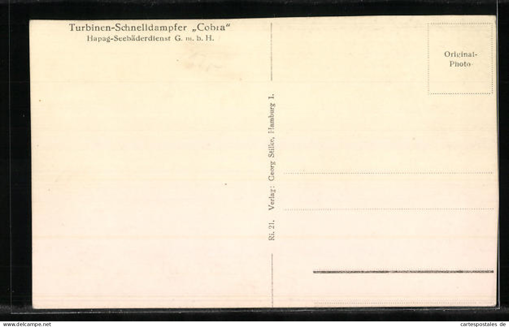 AK Passagierschiff Turbinen-Schnelldampfer Cobra  - Dampfer