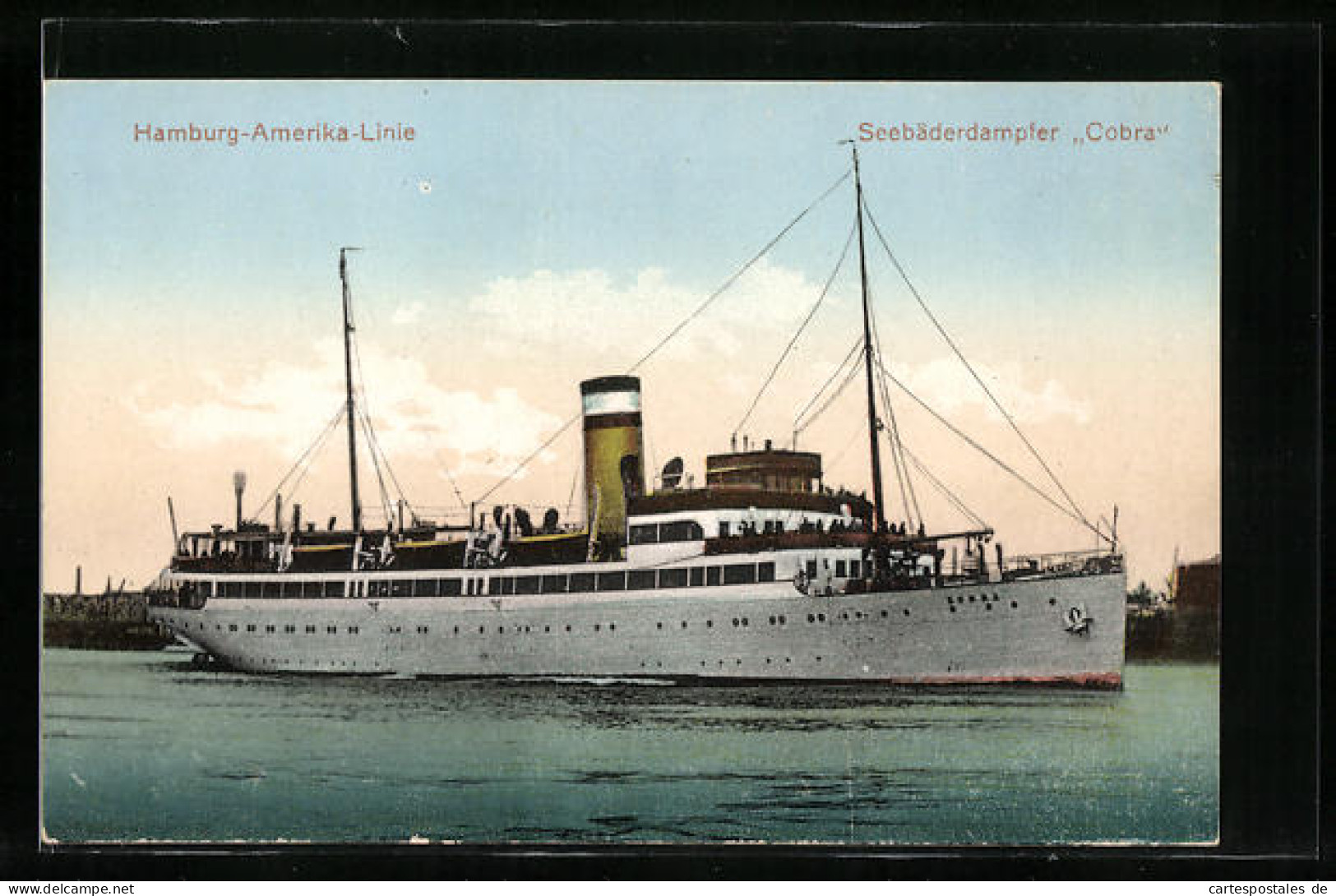 AK Passagierschiff Seebäderdampfer Cobra, Hamburg-Amerika-Linie  - Dampfer
