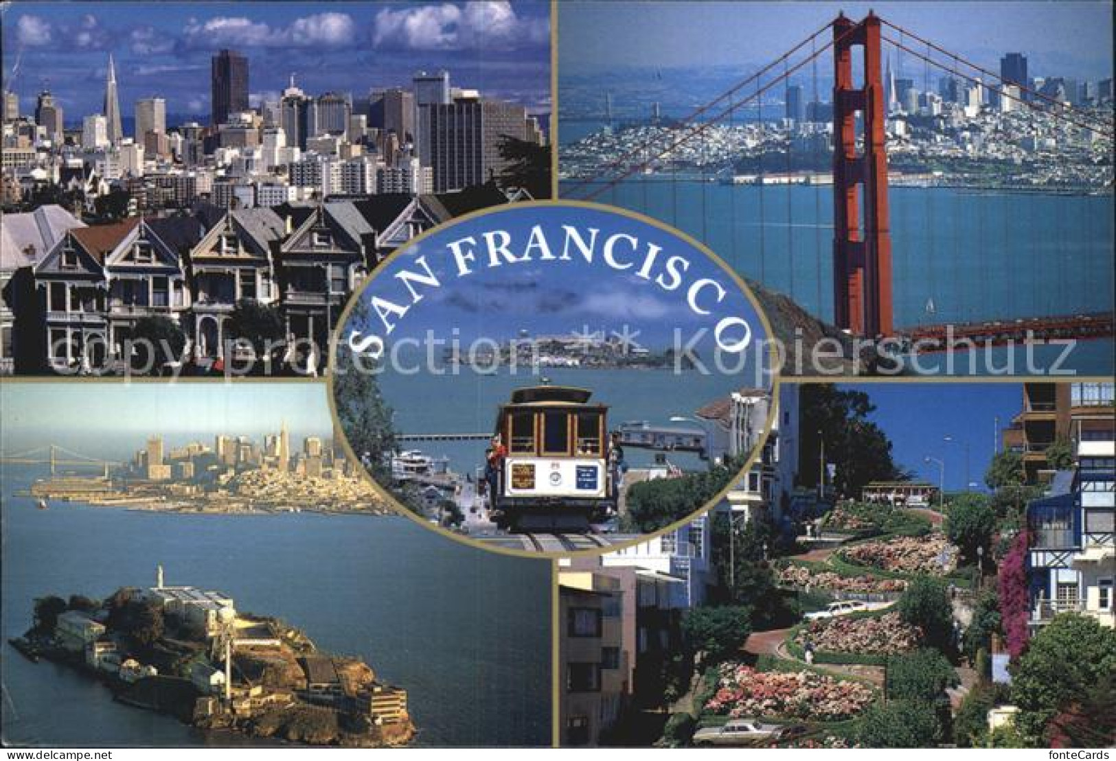 72582861 San_Francisco_California Lombard-Street Alcatraz Golden-Gate-Bridge Cab - Sonstige & Ohne Zuordnung