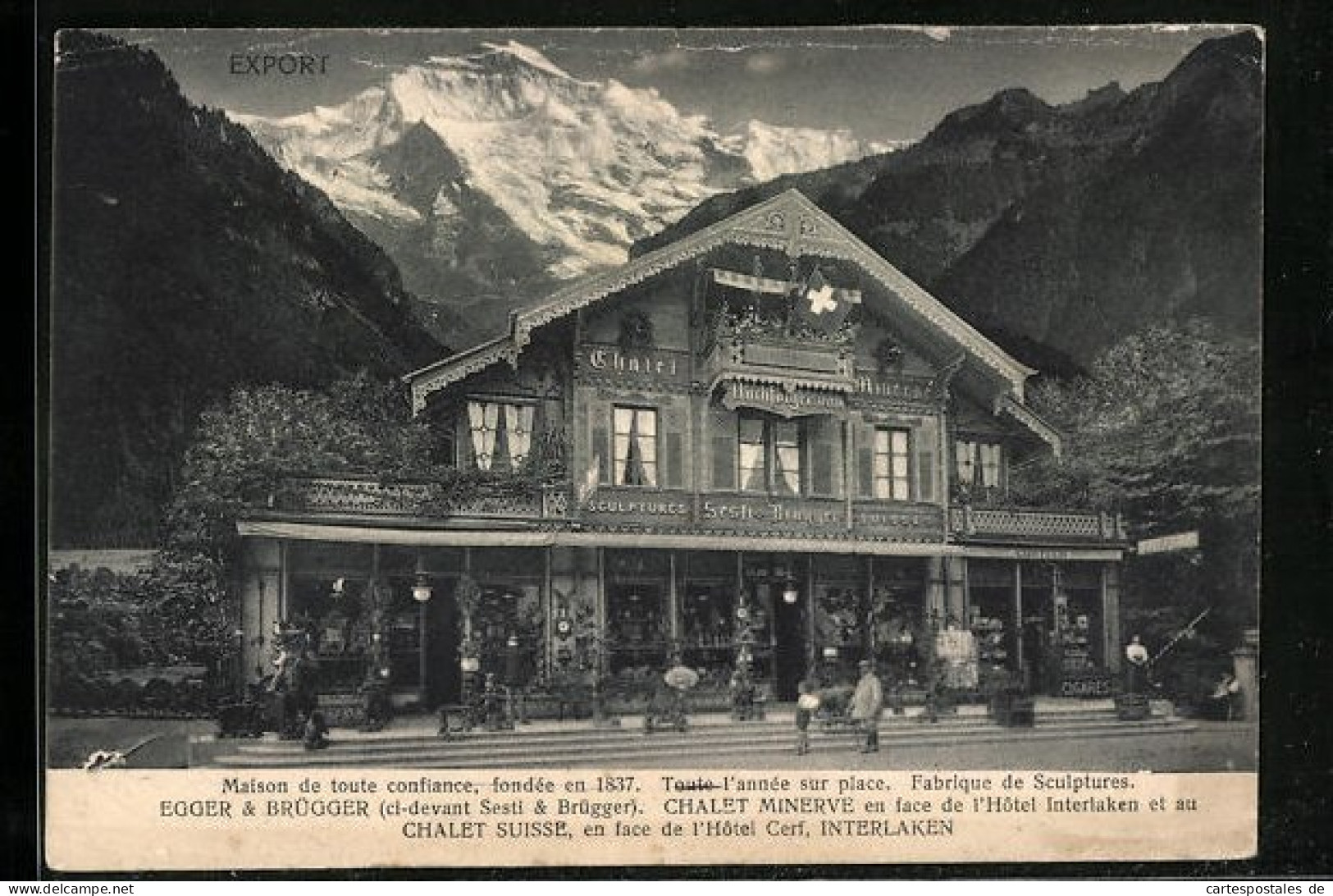 AK Interlaken, Chalet Suisse, En Face De L`Hôtel Cerf  - Interlaken