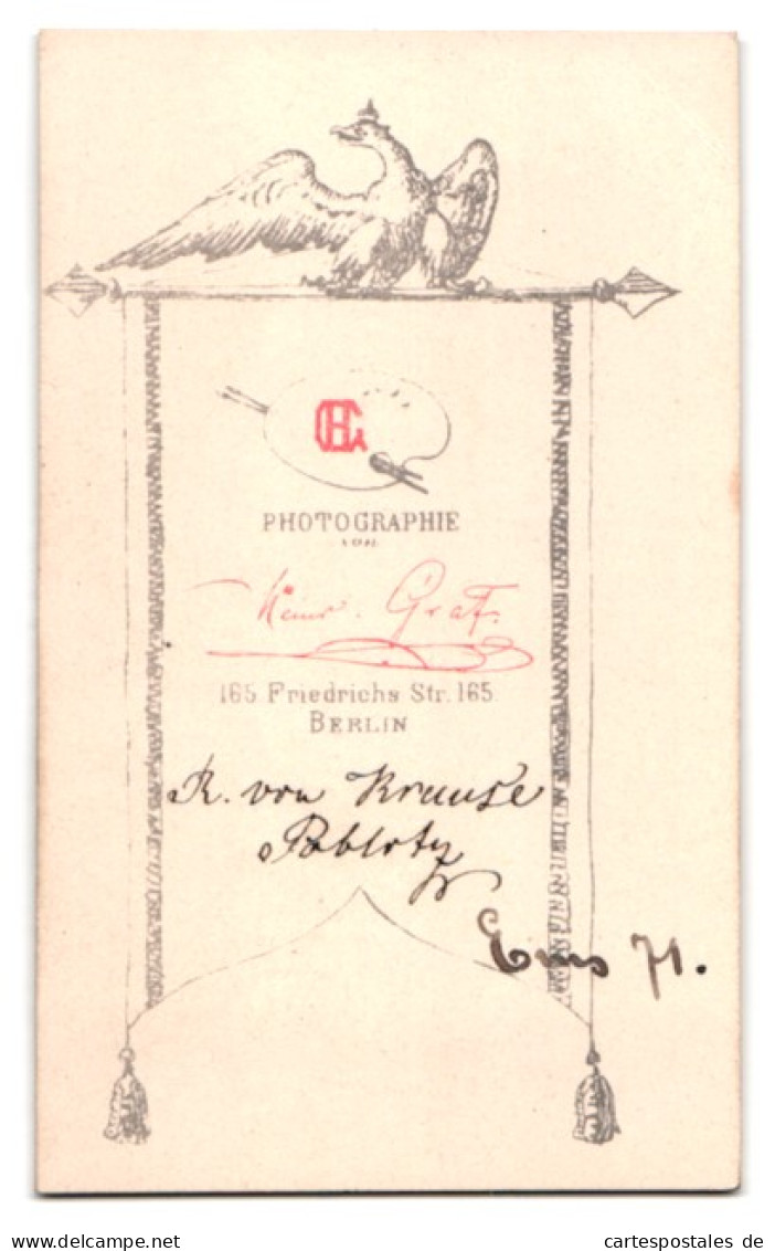 Fotografie Heinr. Graf, Berlin, Portrait Herr R. Von Krause Im Anzug Mit Fliege, 1871  - Beroemde Personen